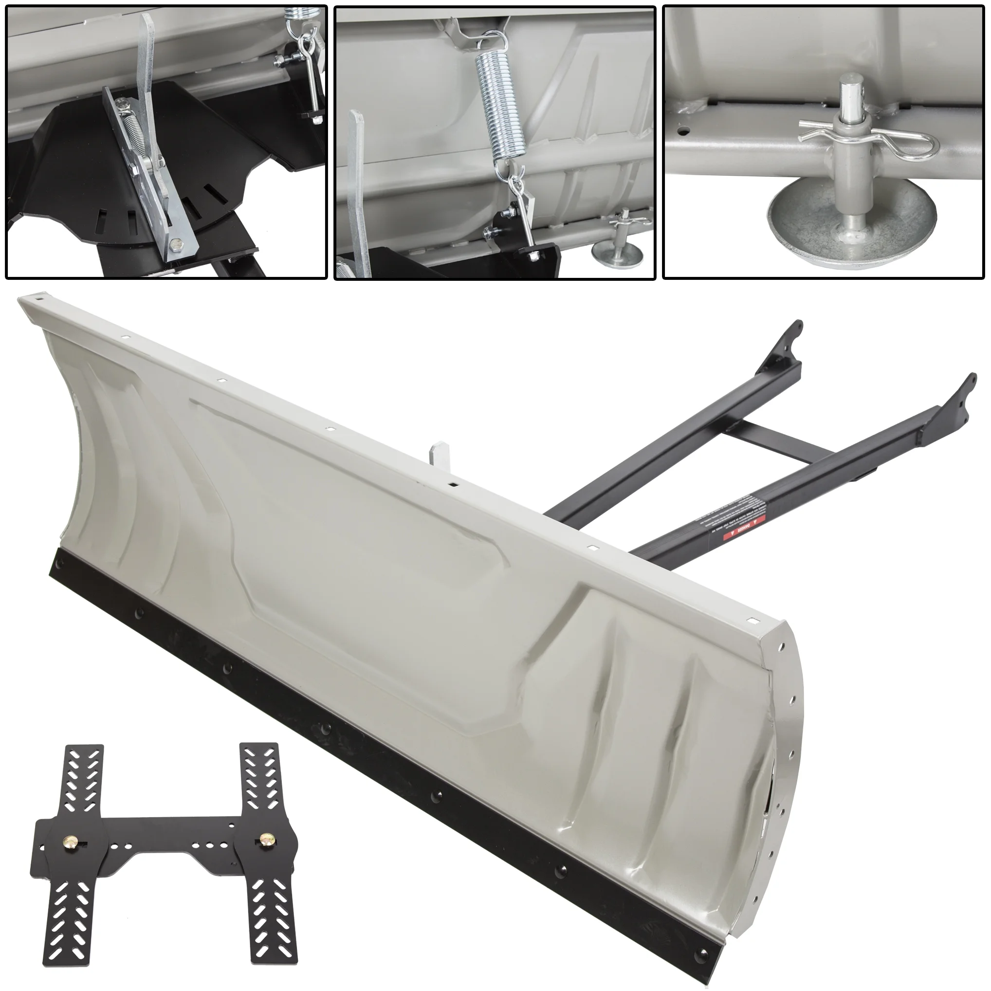 Snow Plow Blade Universal Kit Steel White Adjustable 48" Complete for ATV Honda Kawasaki Polaris Aeon Crossland Arctic-Cat Alterra - Image 9