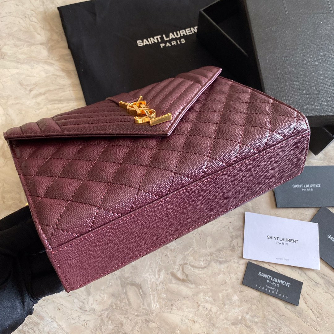 Y  Envelope Medium Bag In Mix Matelasse Grain  De Poudre Embossed Leather