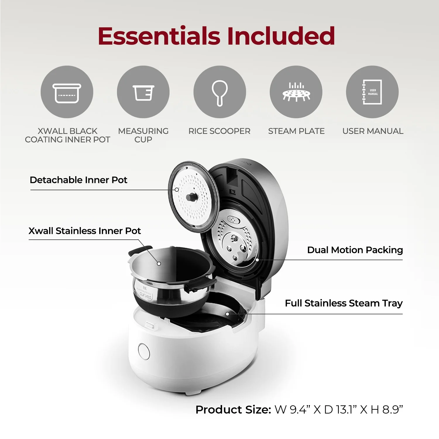 CUCKOO 3 - Cup Induction Heating Twin Pressure Rice Cooker, Nonstick Pot, 15 Cooking Modes, Voice Guide