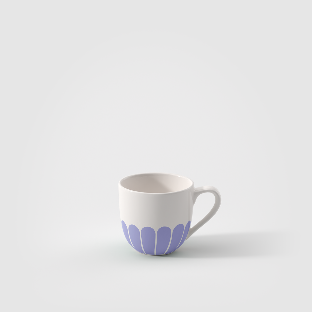 Fleur Espresso cup - Blue, 2.4 oz, Premium Porcelain