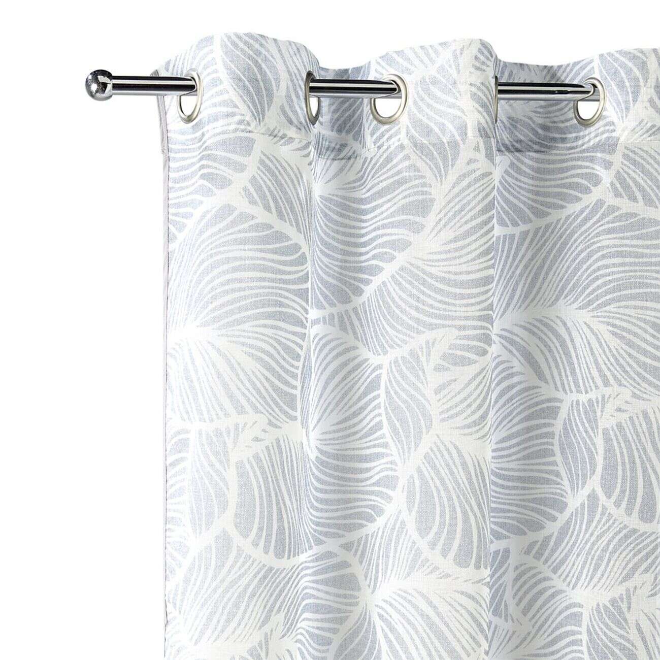 Voilage motif imprimé 140x240cm avec anneaux (2 modèles)