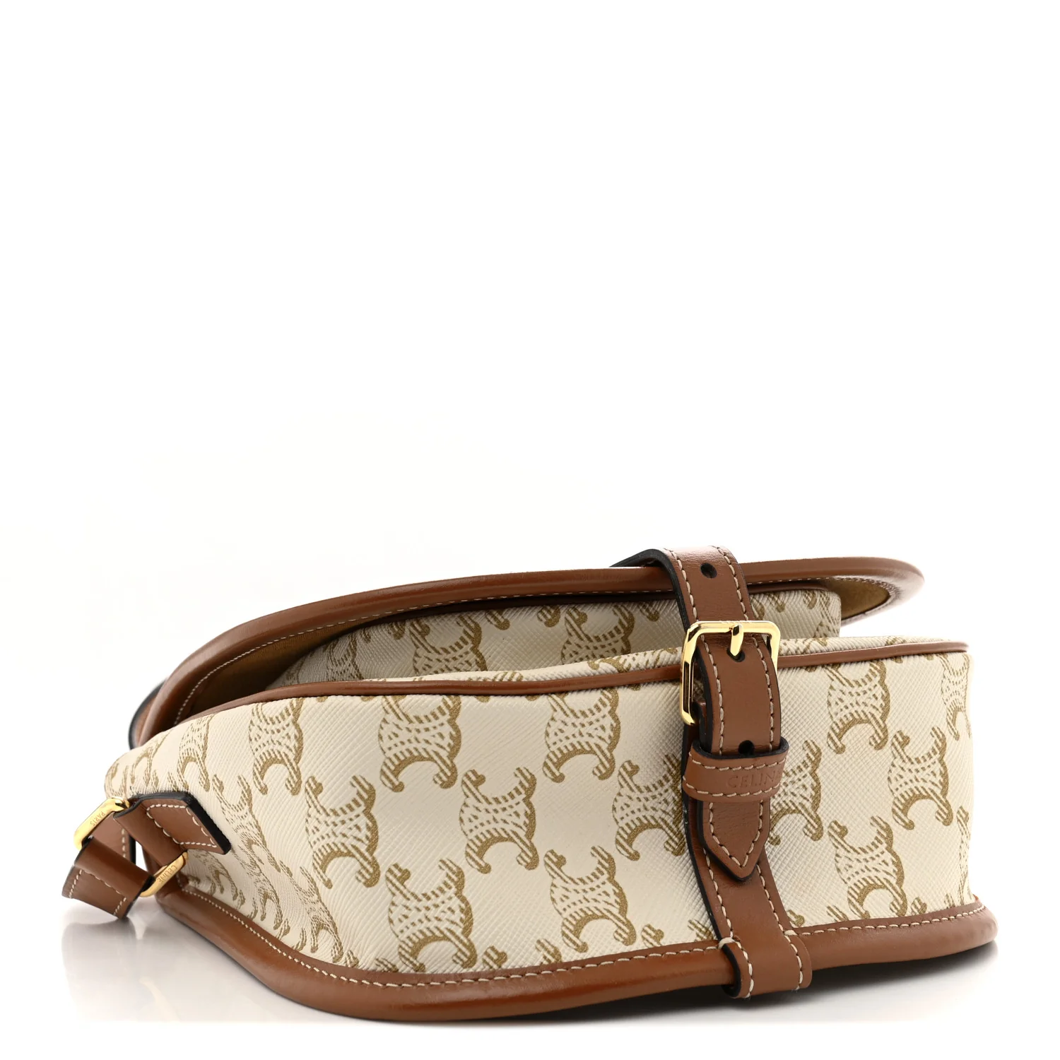 Triomphe Canvas Medium Folco Bag White