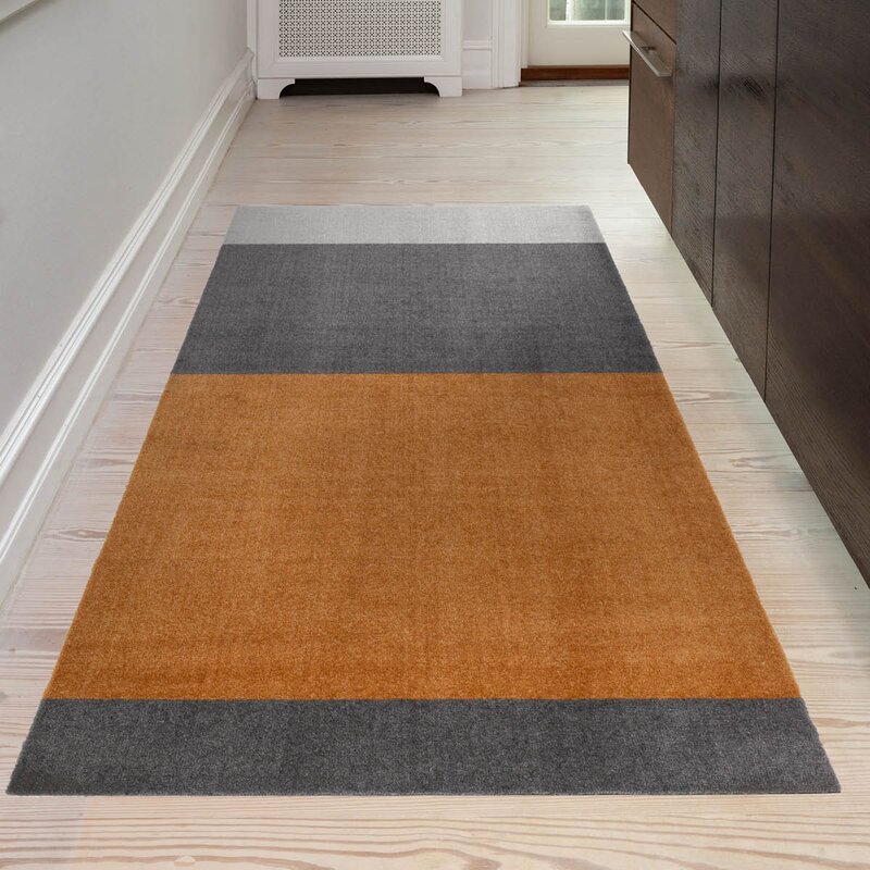 Stripes horisontal gulvmatte 200x90 cm dijon/grey