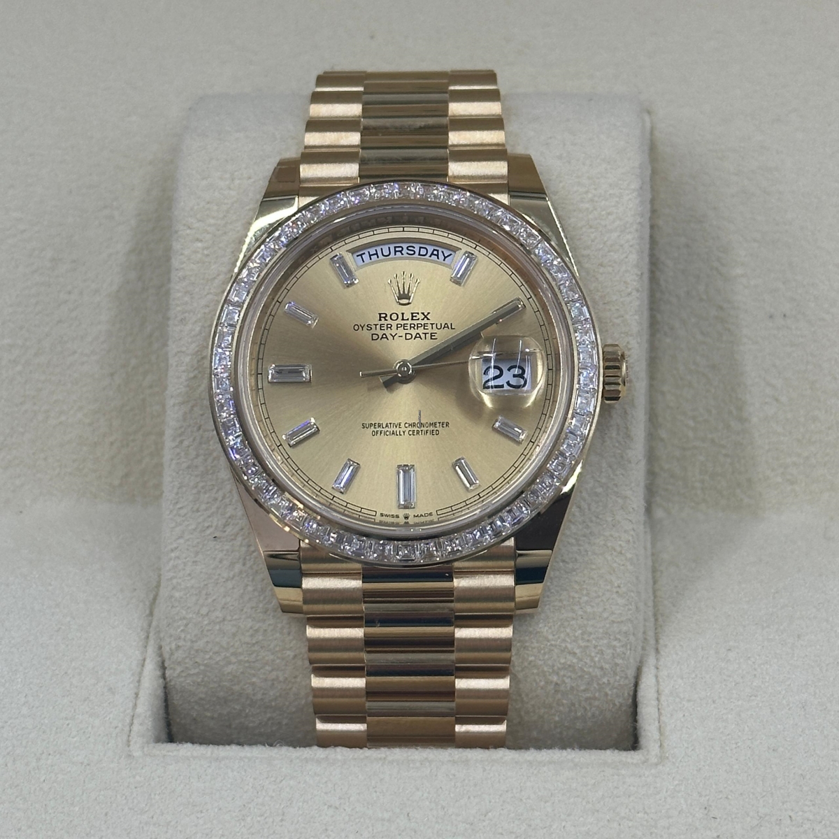 [Super Clone]RLX Day-Date 40mm 228398TBR-0002 Champagne Dial President Watch【Super Clone】