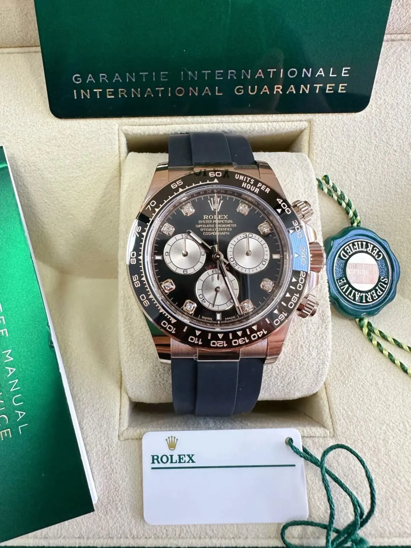 [Super Clone]Rolex Cosmograph Daytona Rose Gold Diamonds Men's Watch m126515ln-0004