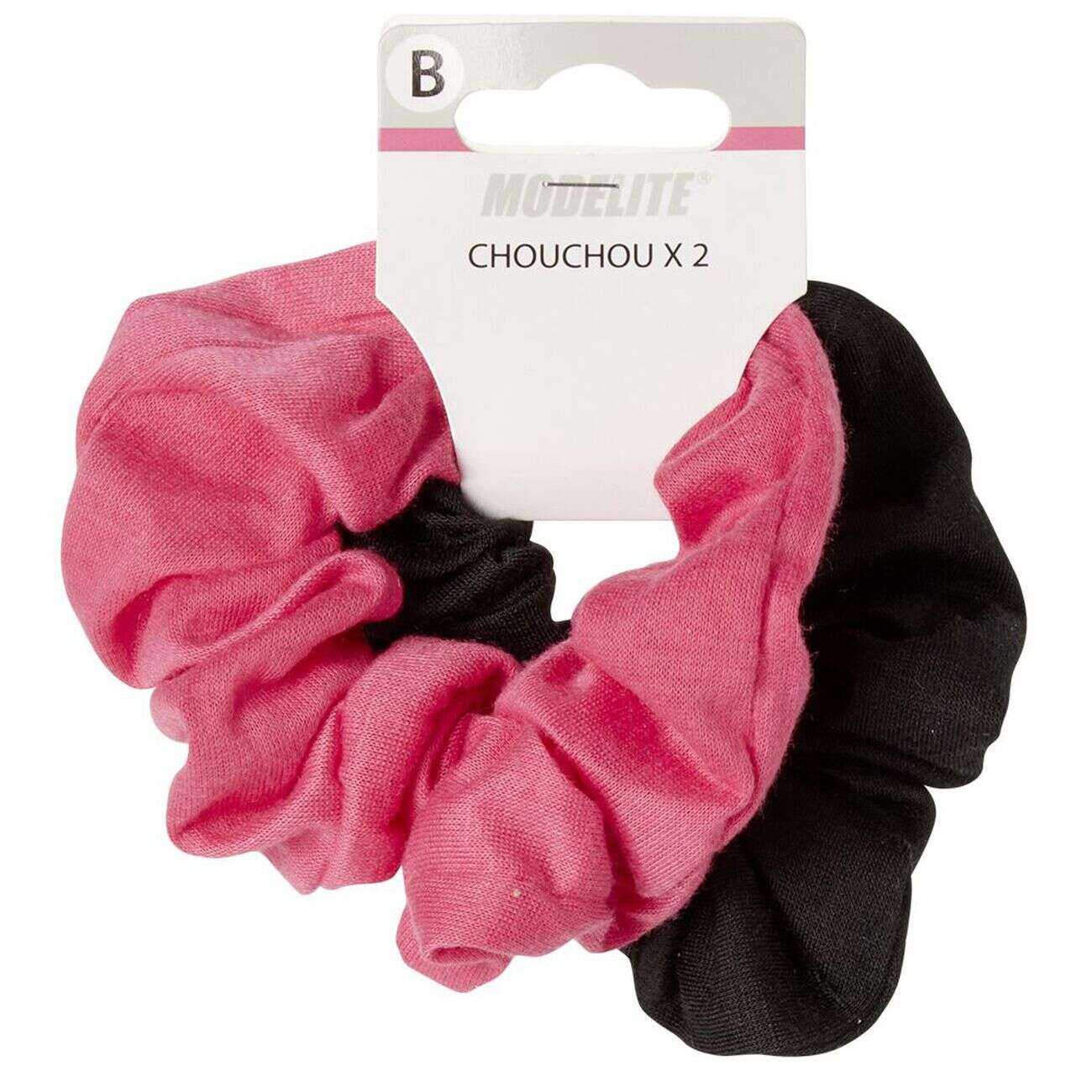 Chouchou en maille rose noir x2