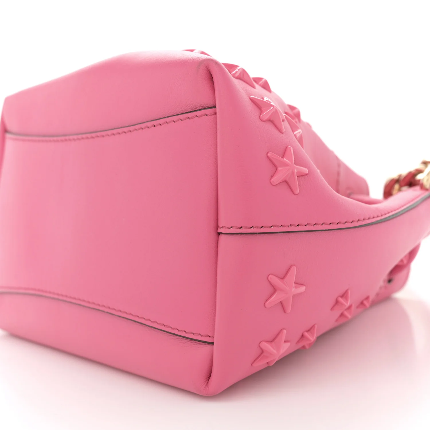 Calfskin Star Studded Bon Bon Bucket Bag Candy Pink