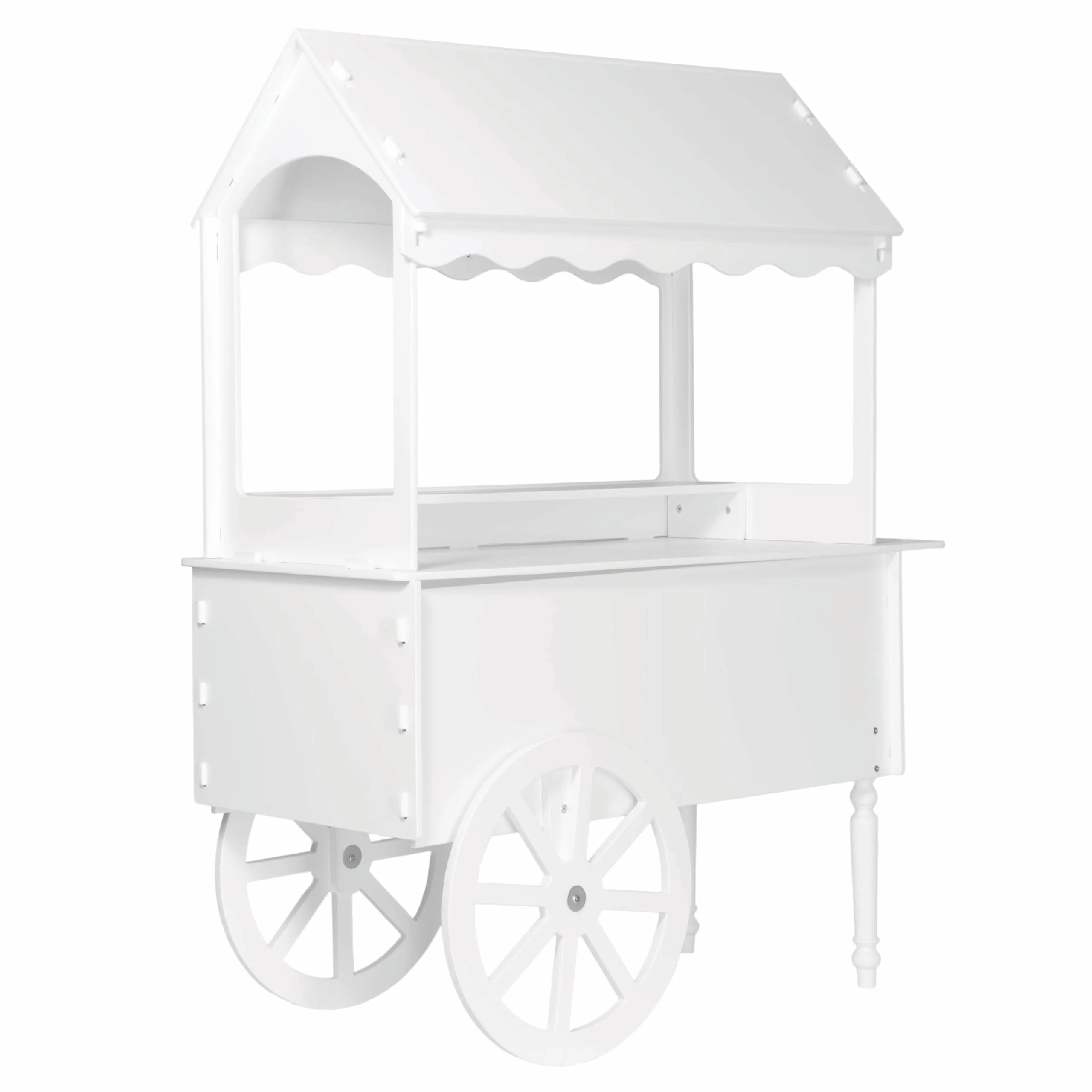 Candy Cart for Party - Candy Cart Display Stand with Wheels for Party - Dessert Cart - Decorated Wood Candy Cart with Wheels for Birthdays Wedding - Easy to Assemble Vintage Candy Cart on Wheels