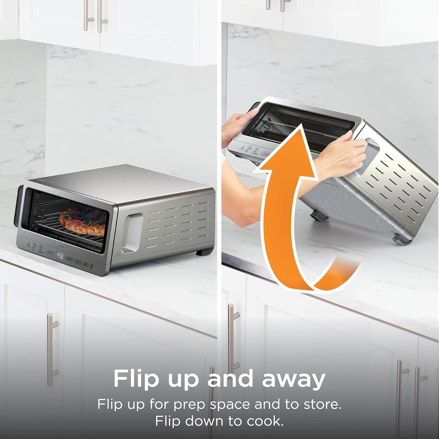 Ninja Flip Toaster Oven & Air Fryer, 8-in-1, Stainless Steel, SP151| Air fry, bake, broil, toast, bagel, dehydrate, reheat, 1800W, Flip up & away, XL capacity