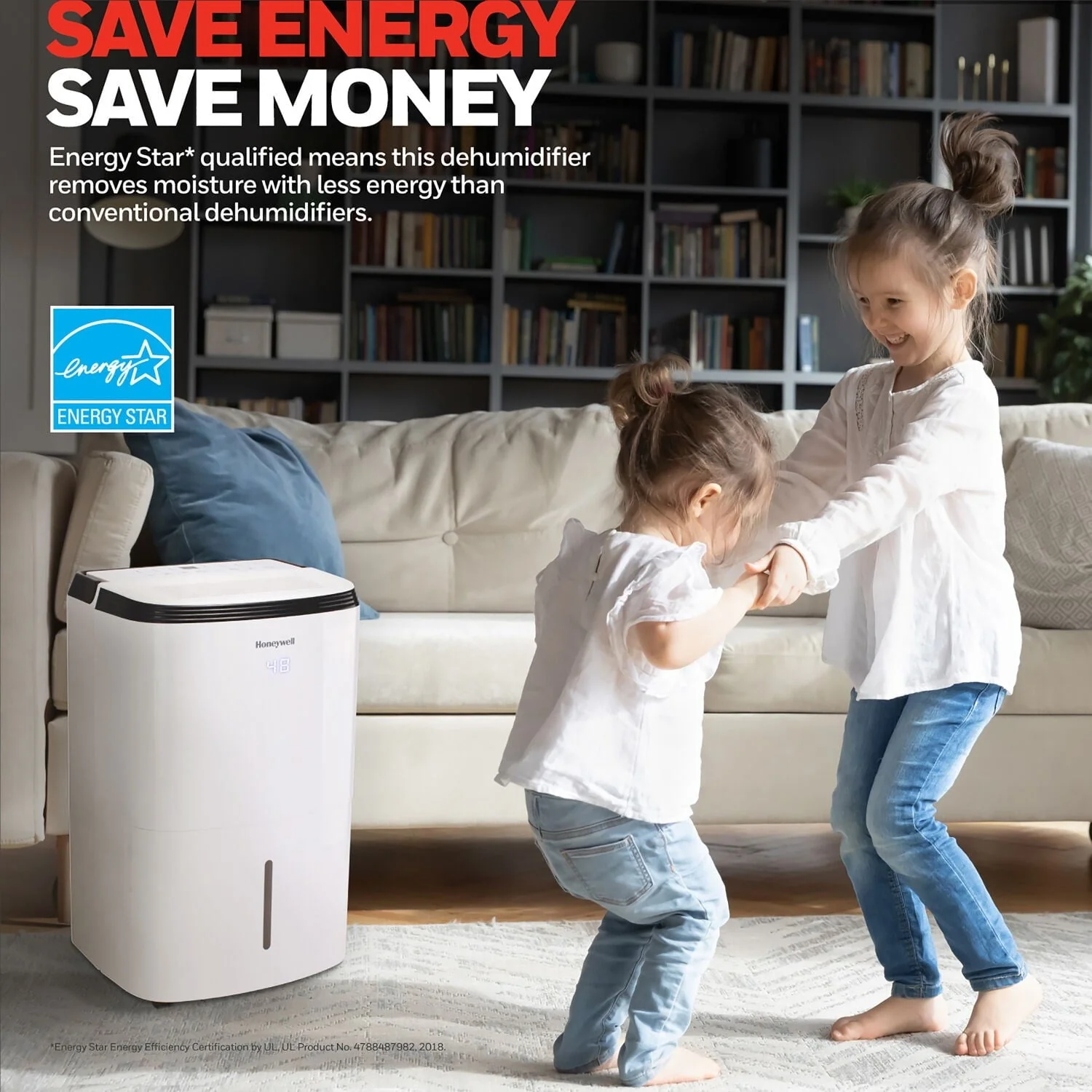 50 Pint Energy Star Dehumidifier with Pump for Basements Large Rooms Up To 4000 Sq ft Image 4