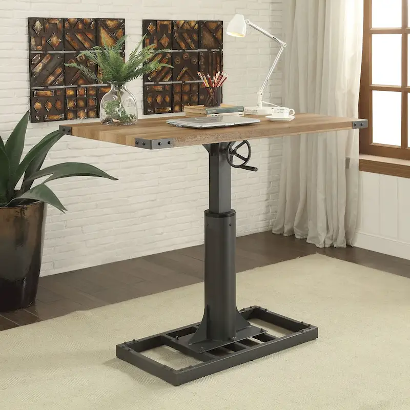 Furniture of America Kic Industrial Black 49-Inch Height Adjustable Standing Desk