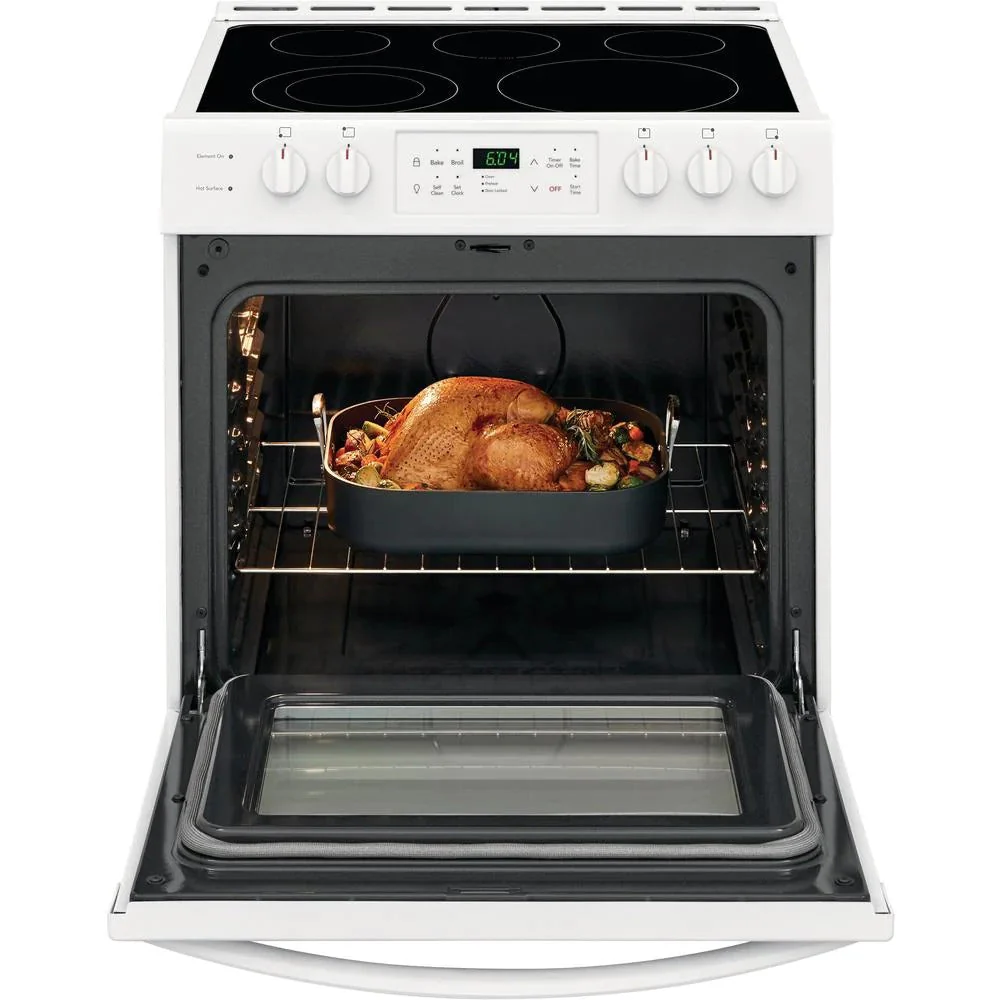 Four simple de 76 cm (30 po) et de 142 litres (5 pi³) blanc avec vitre noire NVS