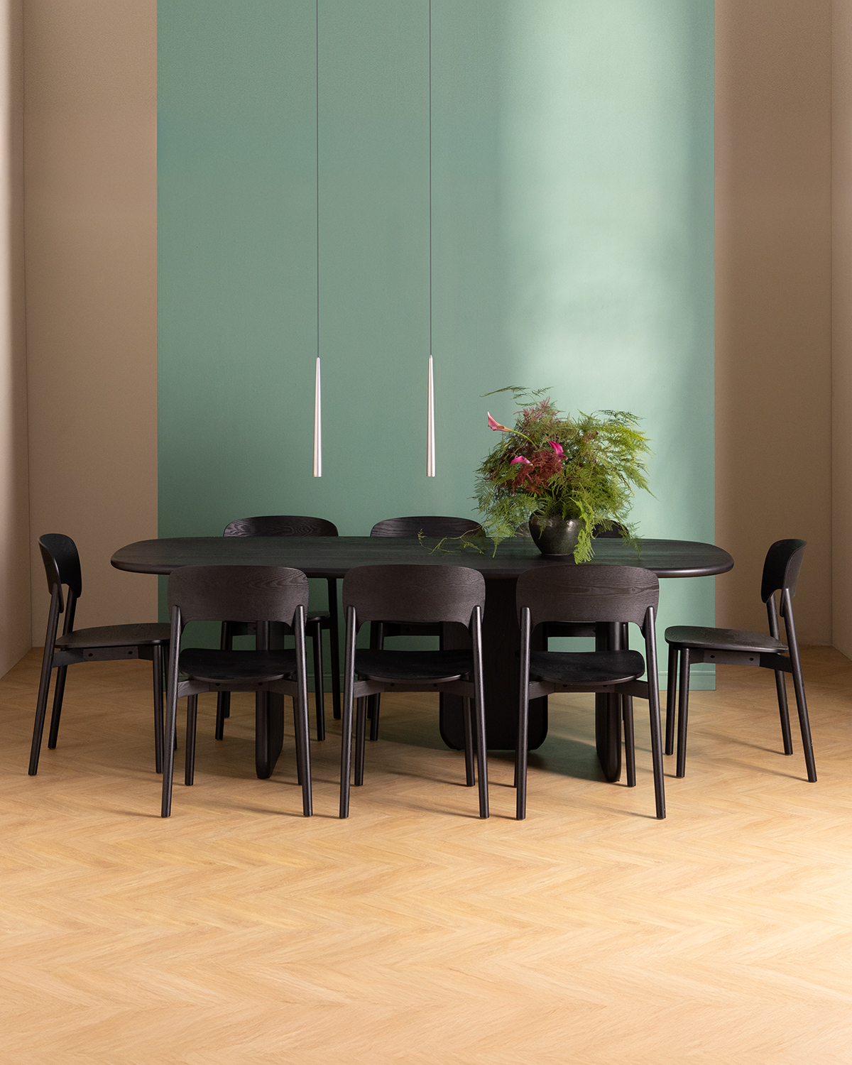 Set Kuroen - Josef - Set de Mesa de Comedor Rectangular (220x110 cm) Kuroen y 8 Sillas de Madera Josef