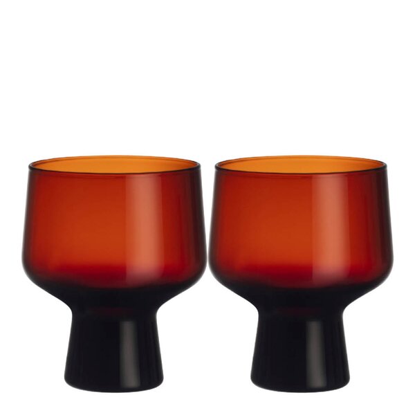 Solare glass på fot 29 cl 2 stk kobber