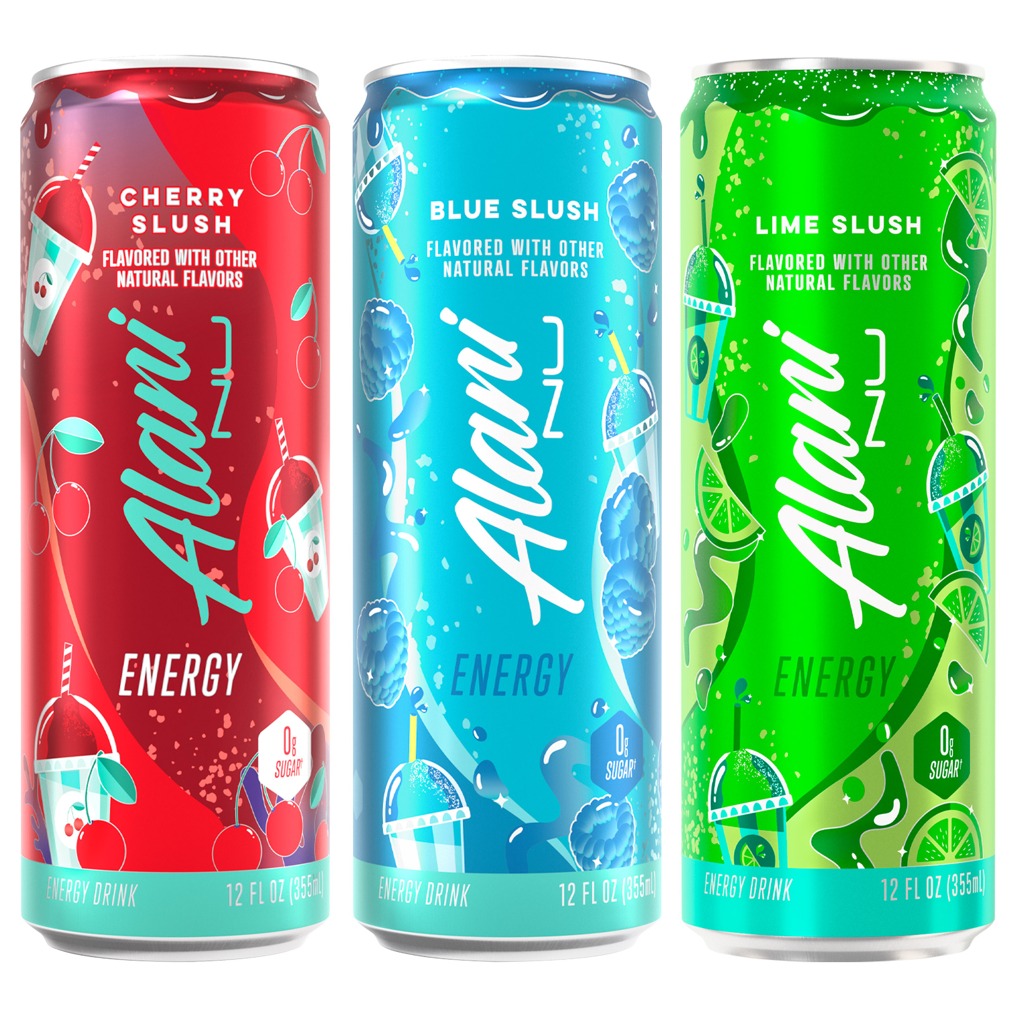 Alani Nu Energy Drink, Lime Slush Variety Pack, 12 Fl Oz, 18 - Count