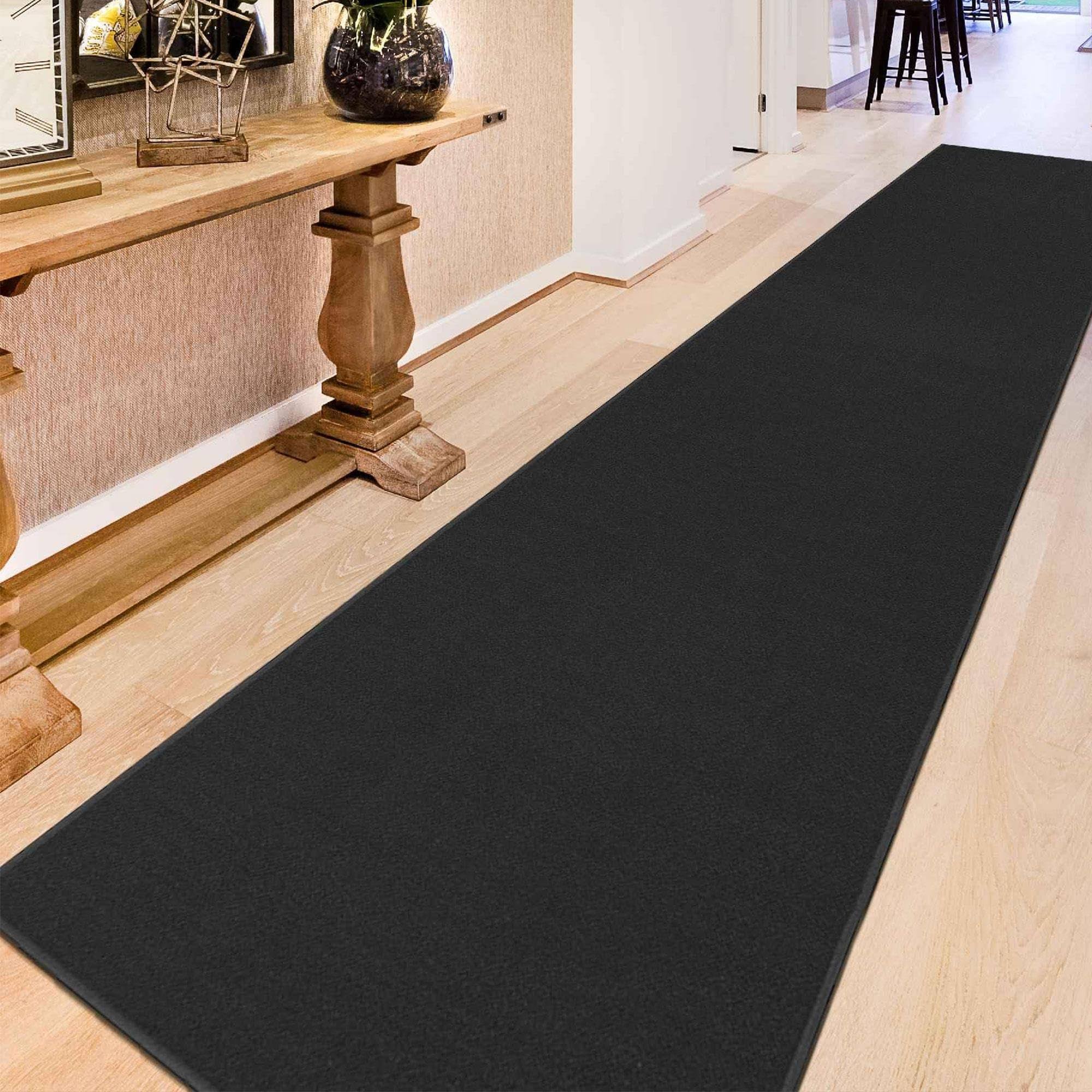 Ottomanson Ottohome Solid Runner Rug Black 2'7 inch x 12'
