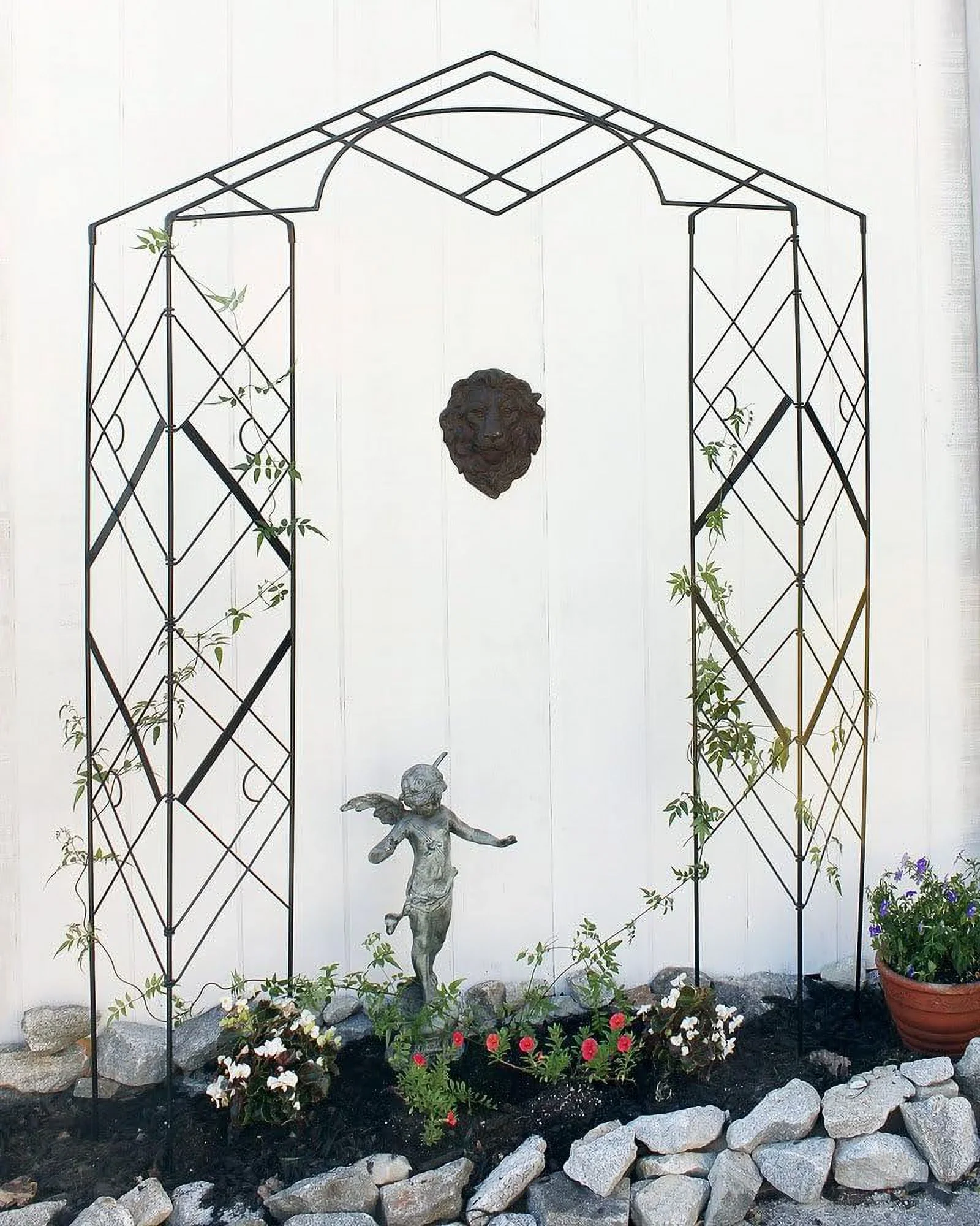 Achla Designs FT-46 Athena Wrought Iron Graphite Garden Trellis