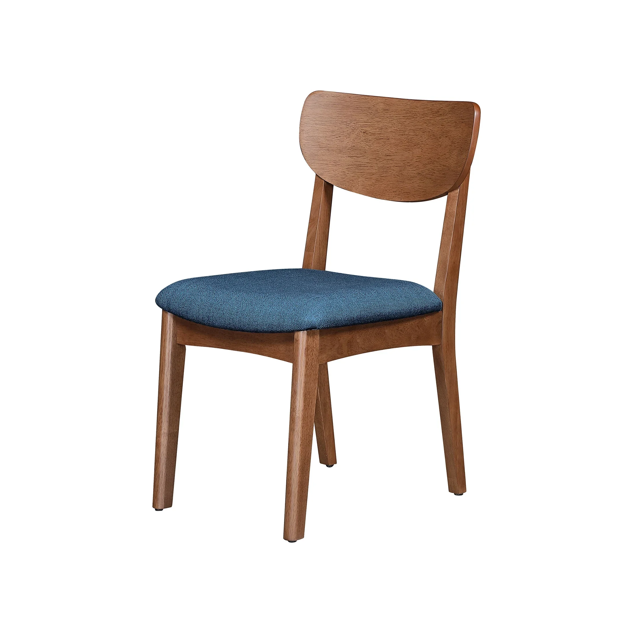 Better Homes & Gardens Greyson Mid-Century Dining Chairs, Black Faux Leather, Acorn Finish, Set of 2