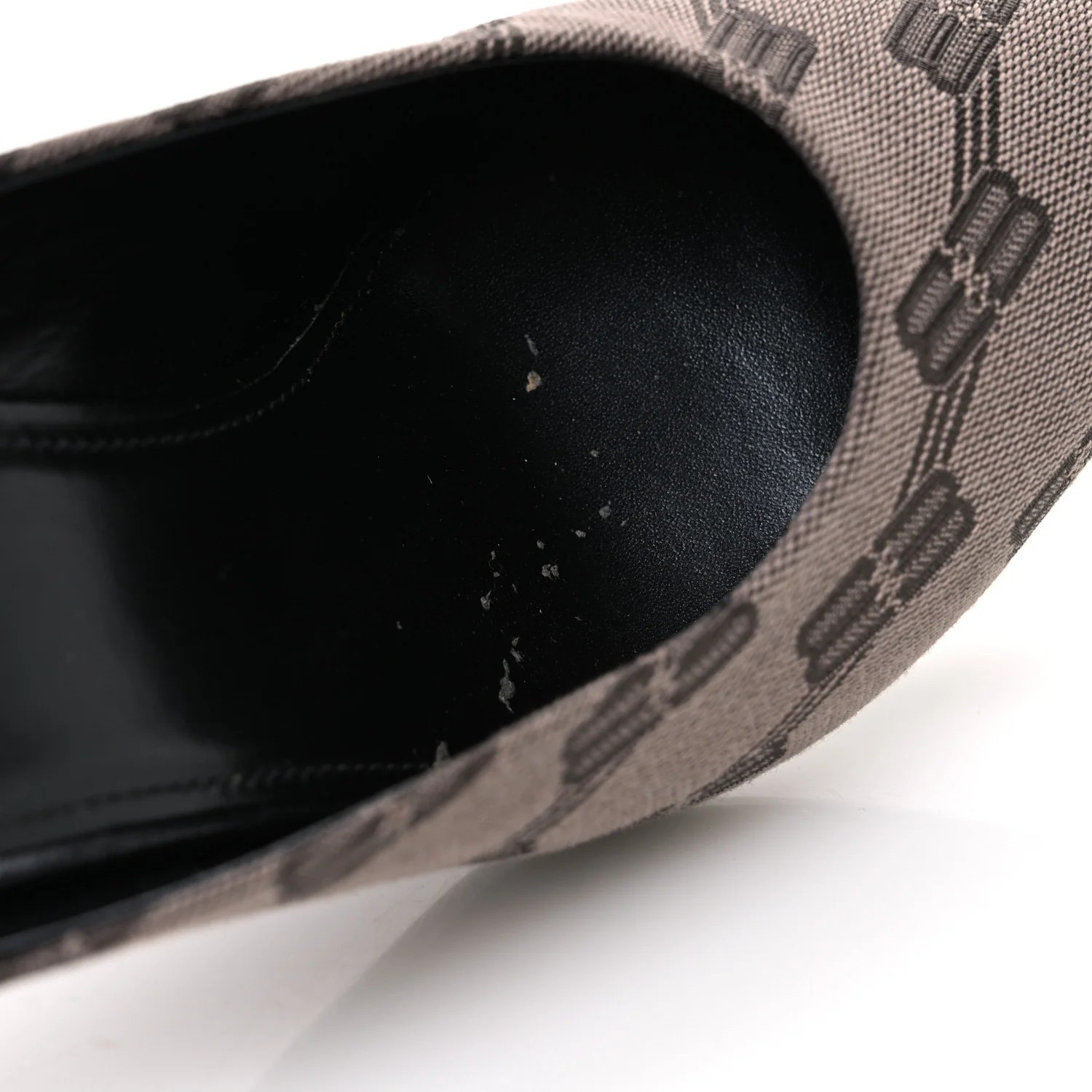 BB Monogram Square Knife 80mm Mule Pumps 38.5 Dark Mink Grey Dark Brown
