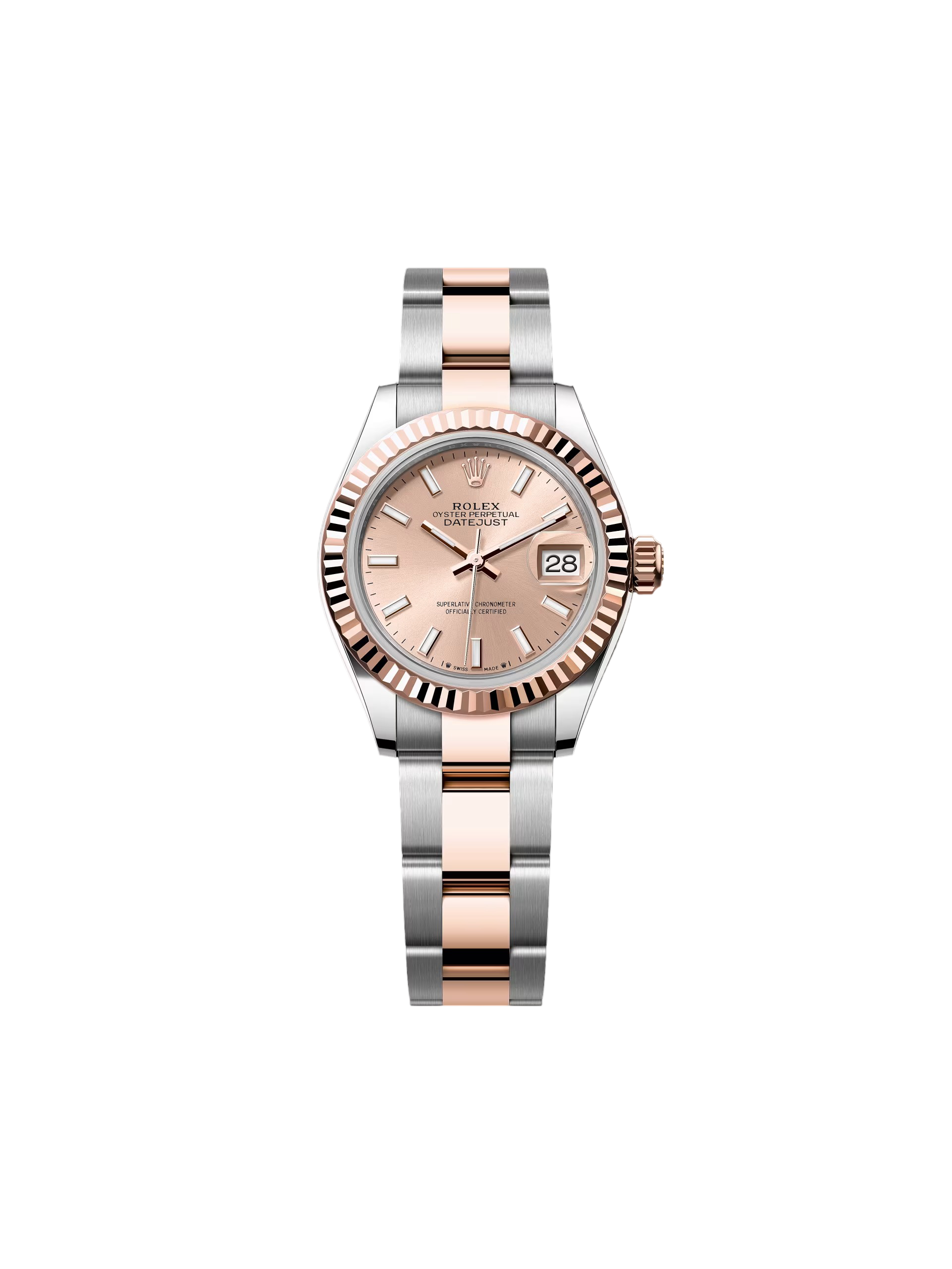 【Super Clone】RLX Lady-Datejust 28mm 279171 Sundust Index Oyster Stainless Steel and Rose Gold