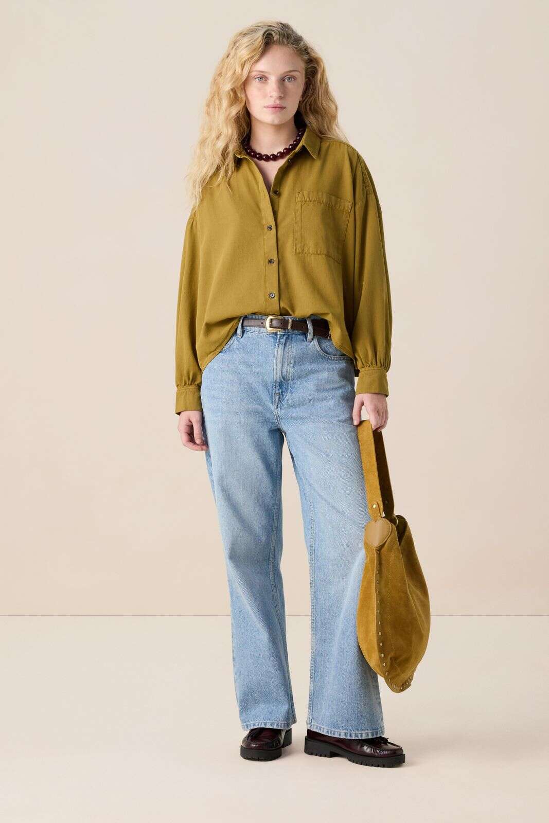 Donkergroene boxy blouse