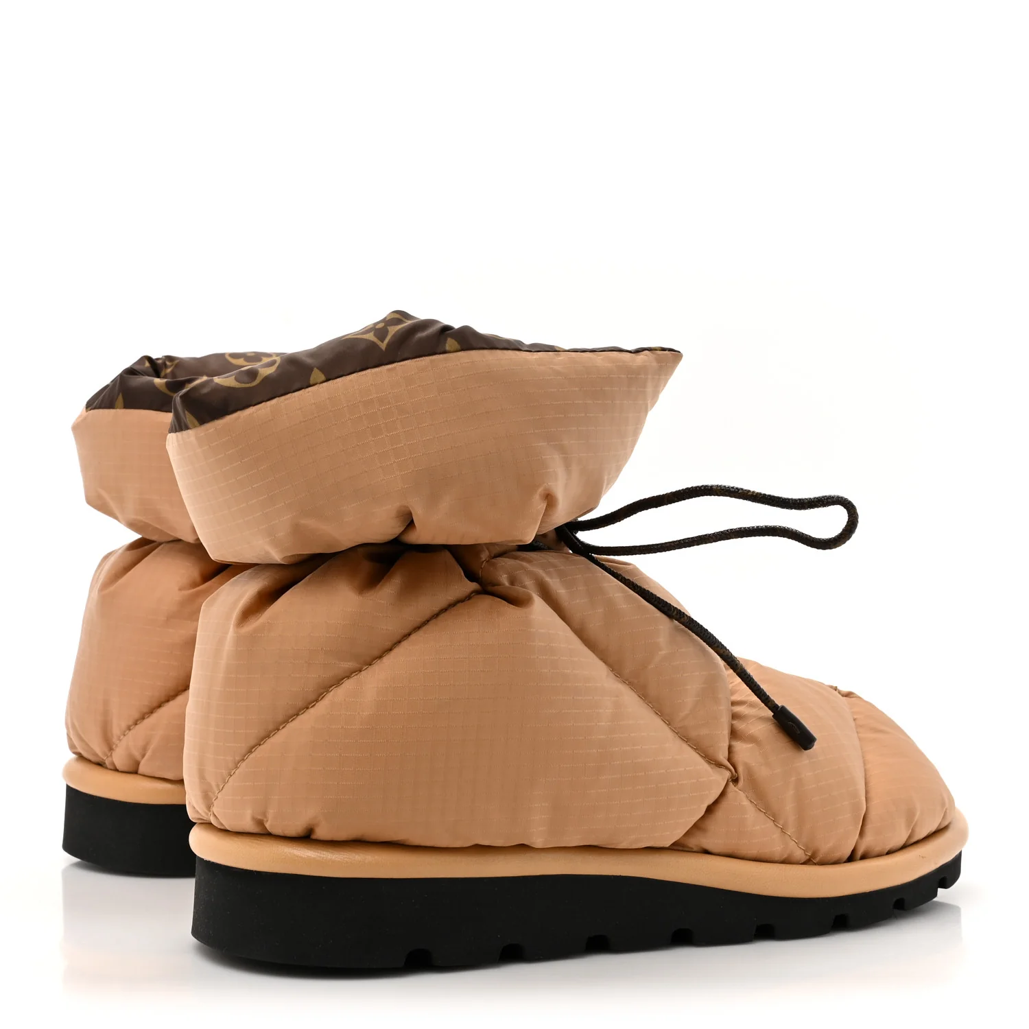 Nylon Monogram Pillow Comfort Ankle Boot 38 Beige
