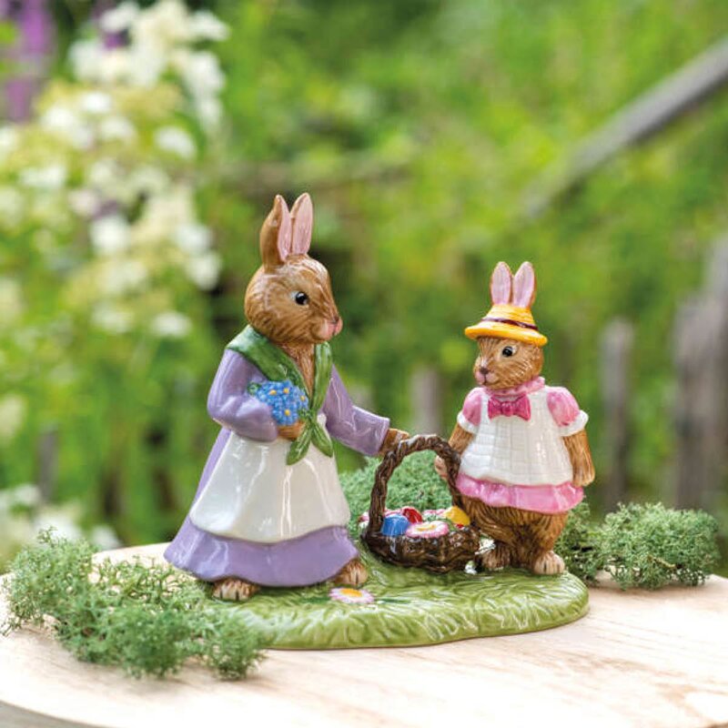Bunny Tales Flower Meadow figur 12,9x8,5 cm hvit