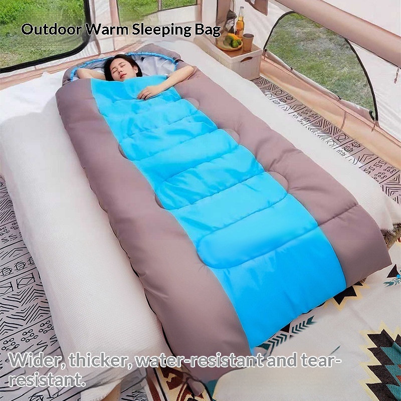 Dirt-Proof Warm Thickened Portable Polyester Hollow Cotton Filled Envelope Camping Travel Outdoor Adult Sleeping Bag