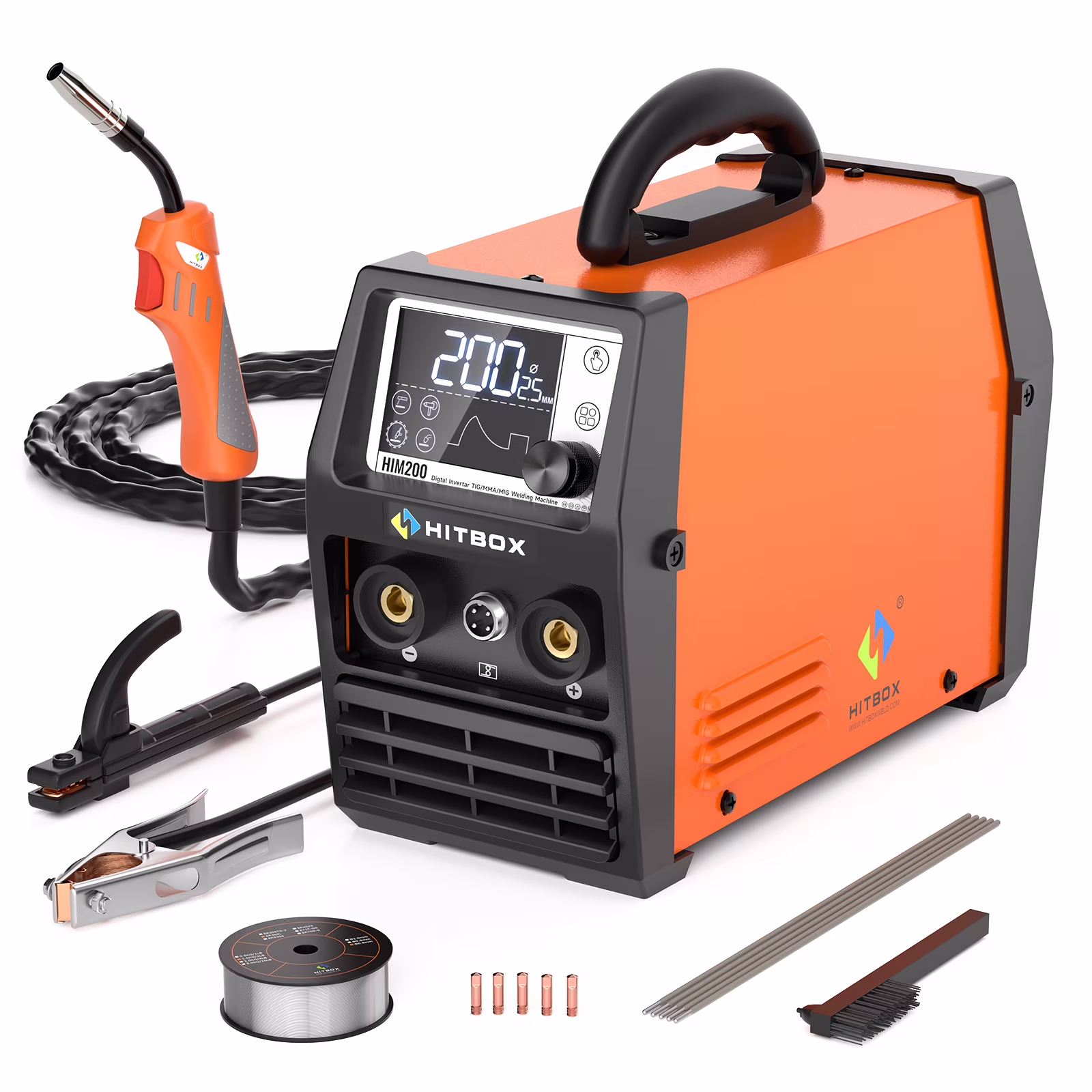 3 in 1 MIG Welder Machine, Synergetic 140A Flux Core Wire Feed Welder 110V/220V, MMA/ MIG/ Lift TIG, Portable Welding Machine