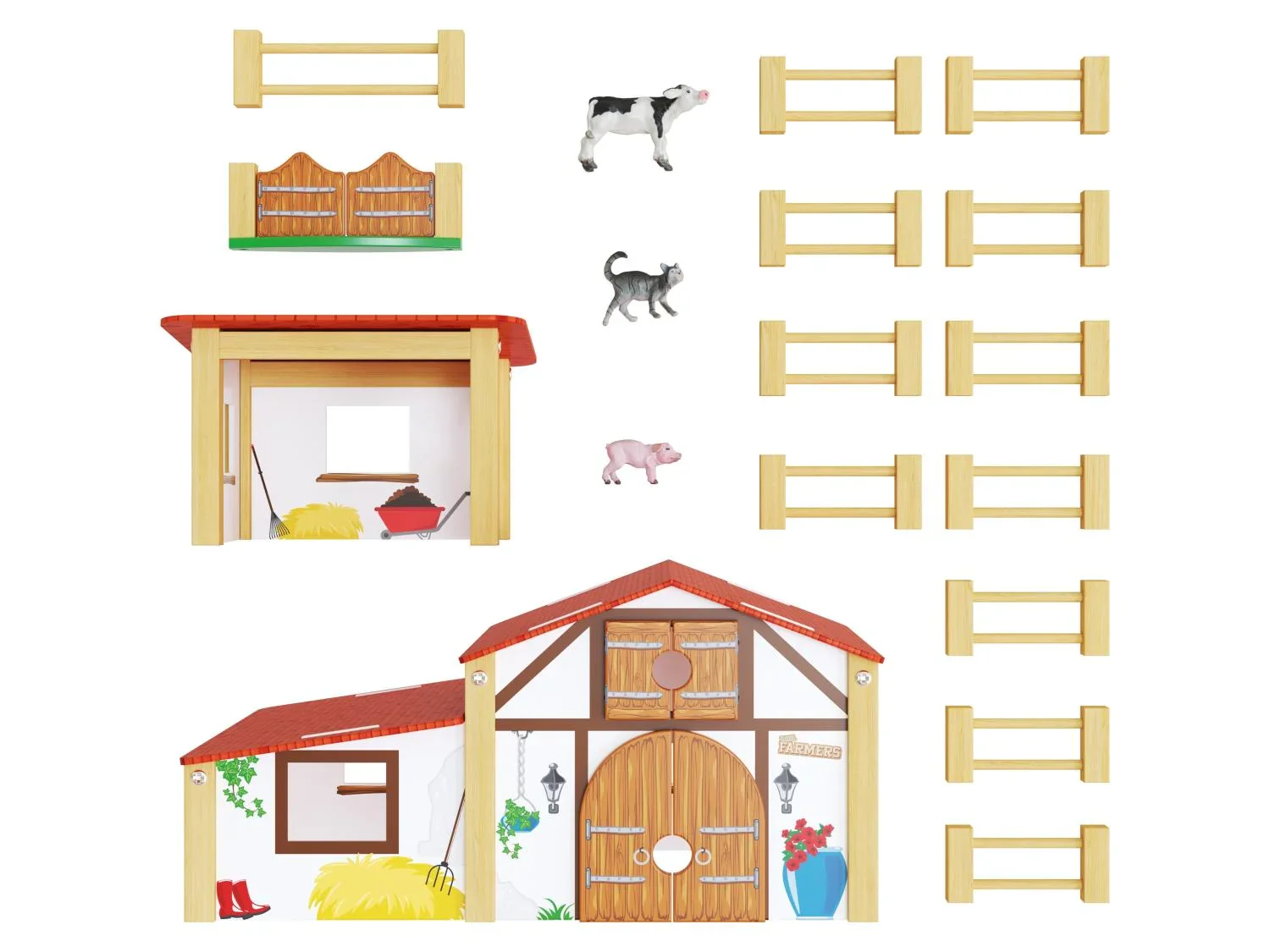 Playtive Ferme, enclos de zoo ou arbres  fes