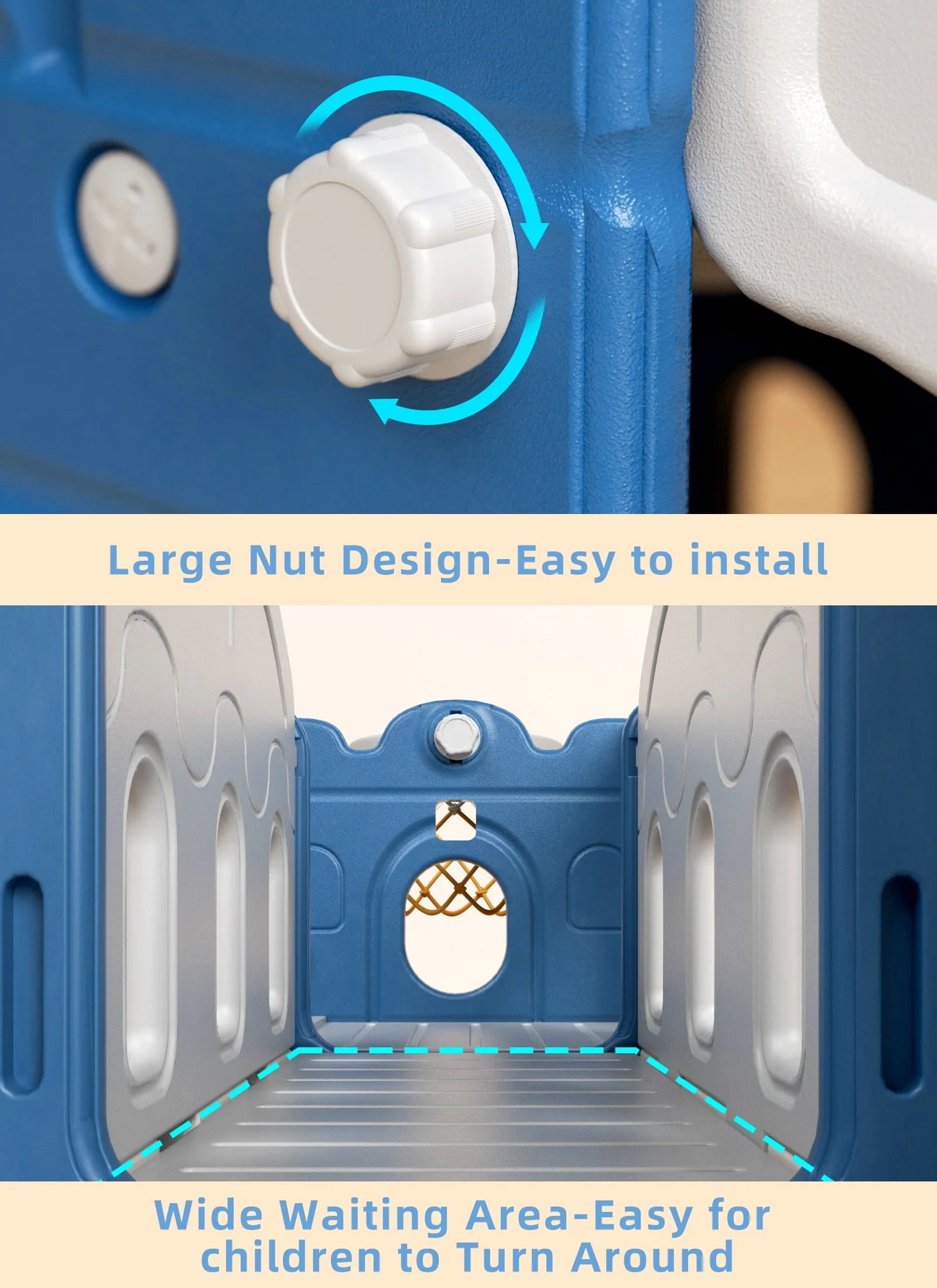 8 in 1 Toddler Slide with Climber, Kids Slide for Toddlers Age 1+,Basketball Hoop,Tunnel and Storage Space,Slide Toddlers Playset playground Outdoor Indoor play Set Image 9