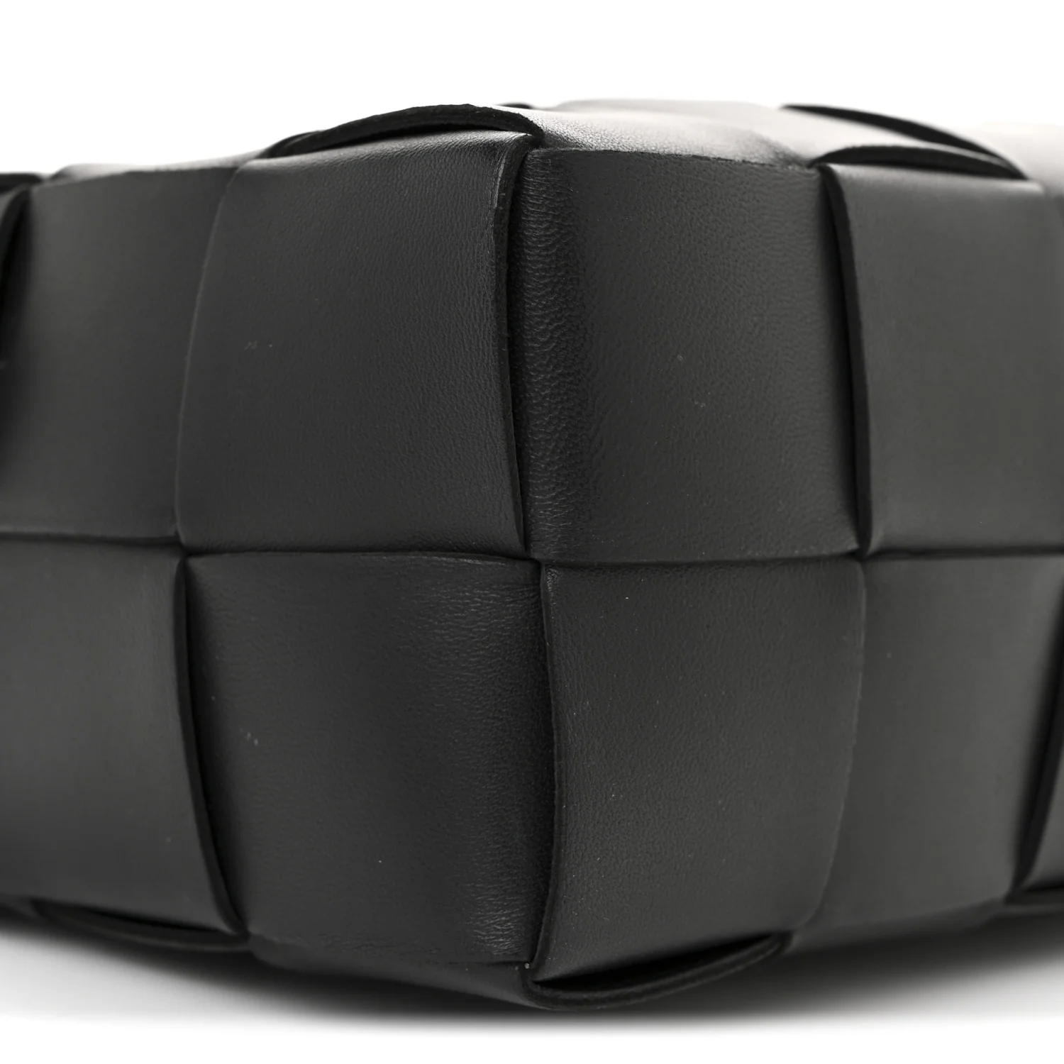 Lambskin Maxi Intrecciato Brick Cassette Bag Black