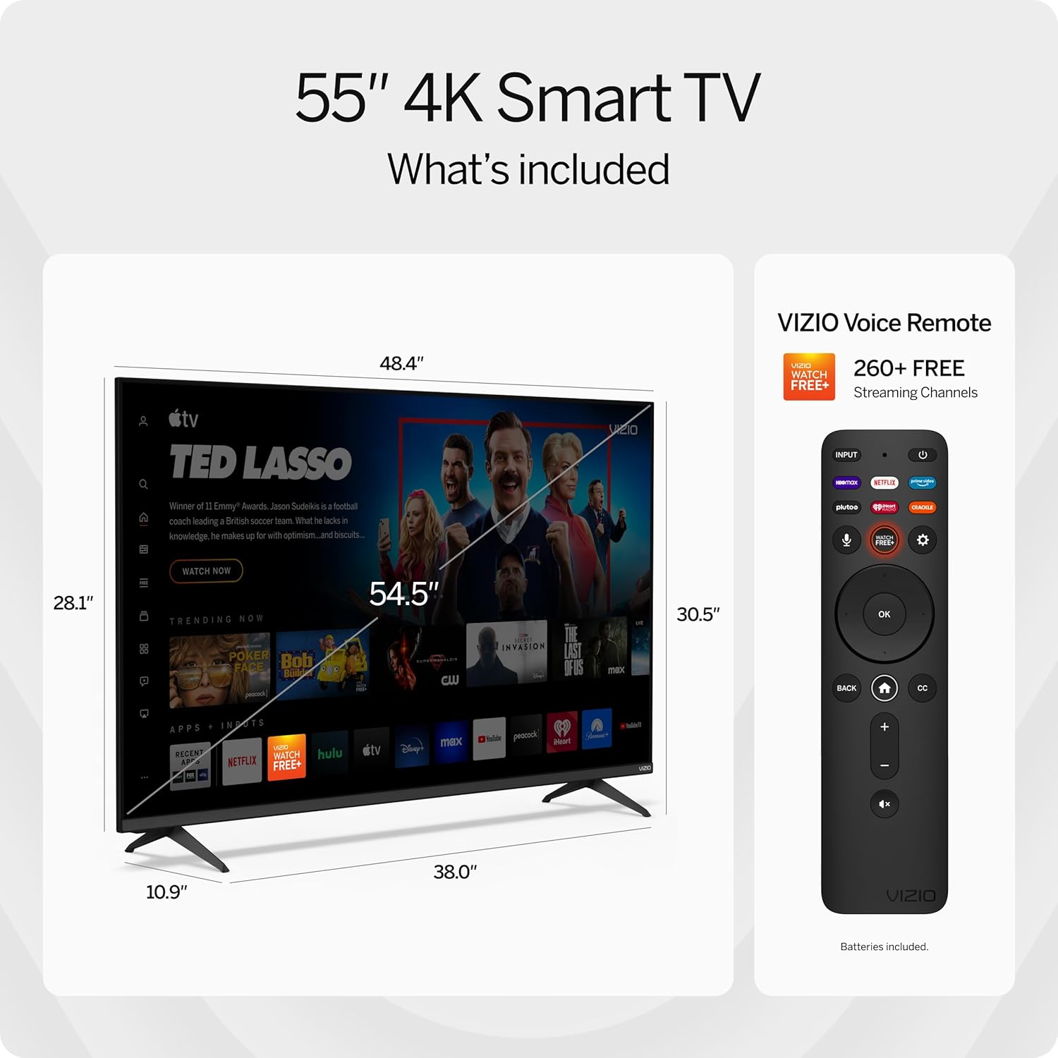 VIZIO 55-inch V-Series 4K LED HDR Smart TV w/Dolby Vision  WiFi 6E  Bluetooth Headphone Capable  Gaming Engine & Alexa Compatibility  V555M-K01  2023 Model