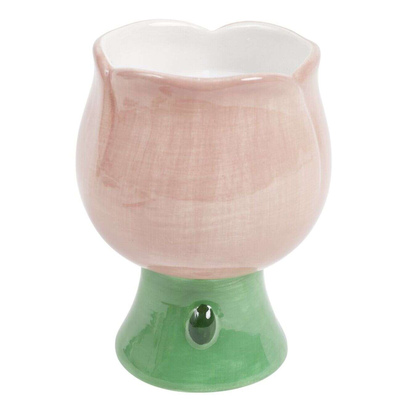 Bougie décorative céramique fome tulipe Ø7xH10cm (2 modèles)