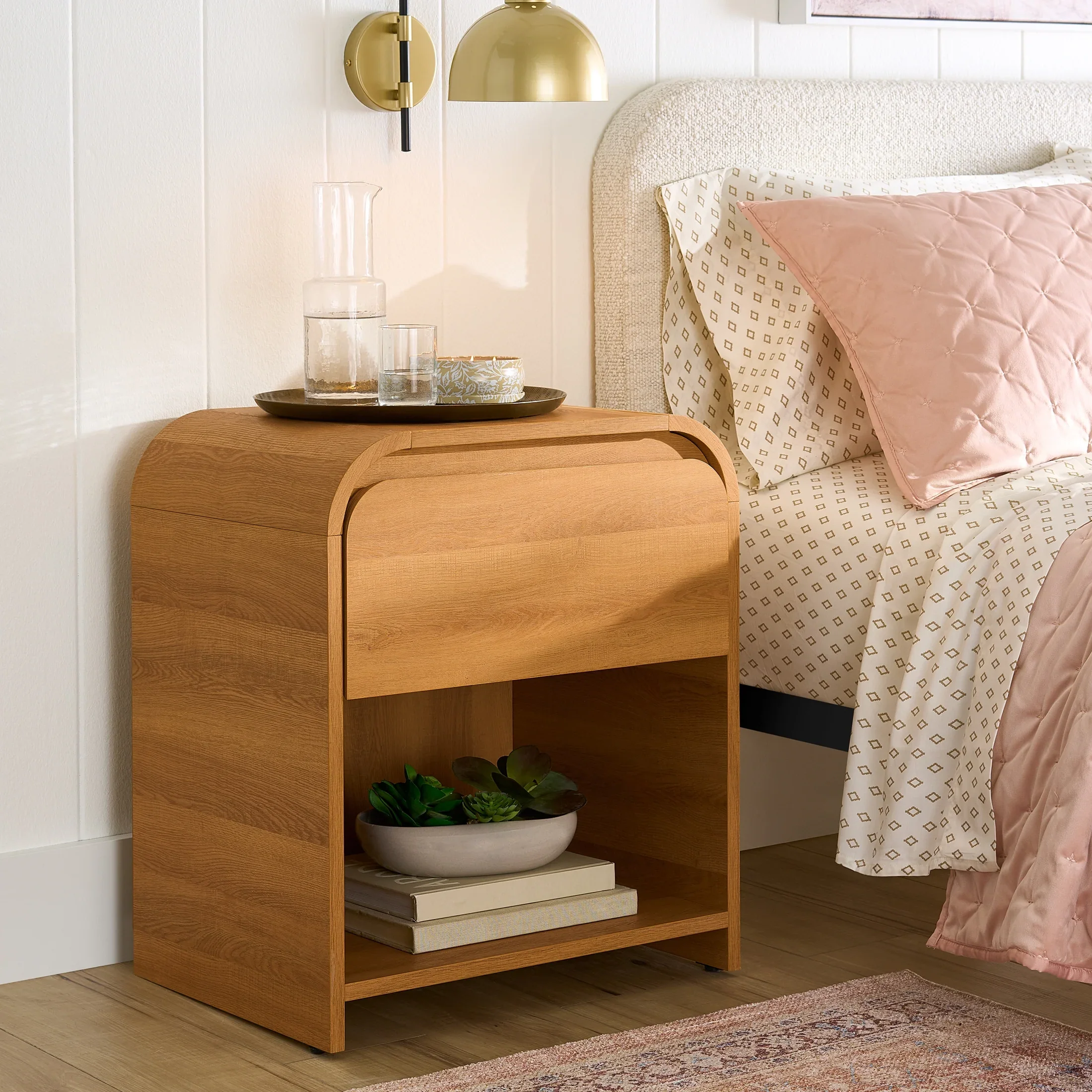 Better Homes & Gardens Juliet Nightstand with USB, Rich Black Finish