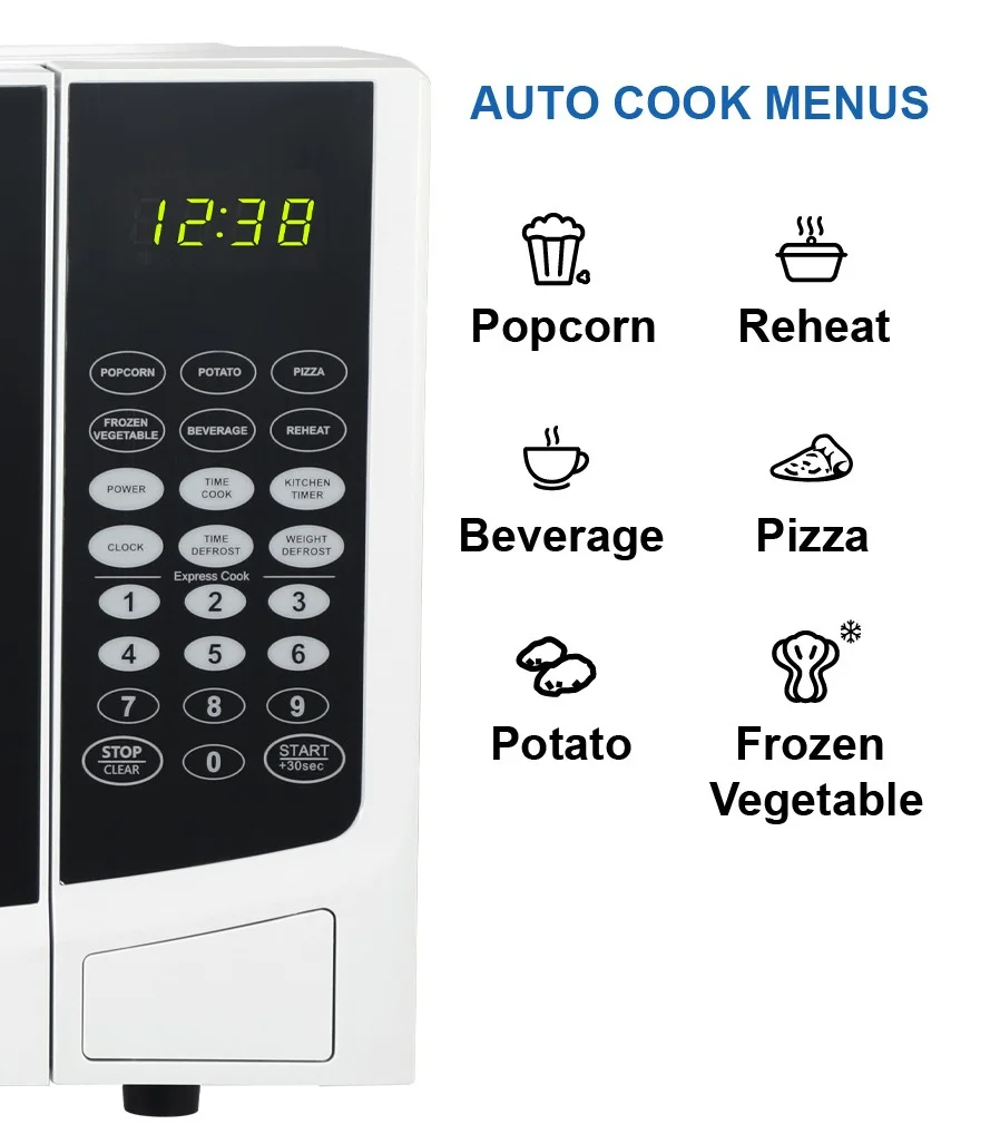 Emerson 0.9 Cu. Ft. 900 Watt, White Microwave Oven with Touch Control, MW9255W