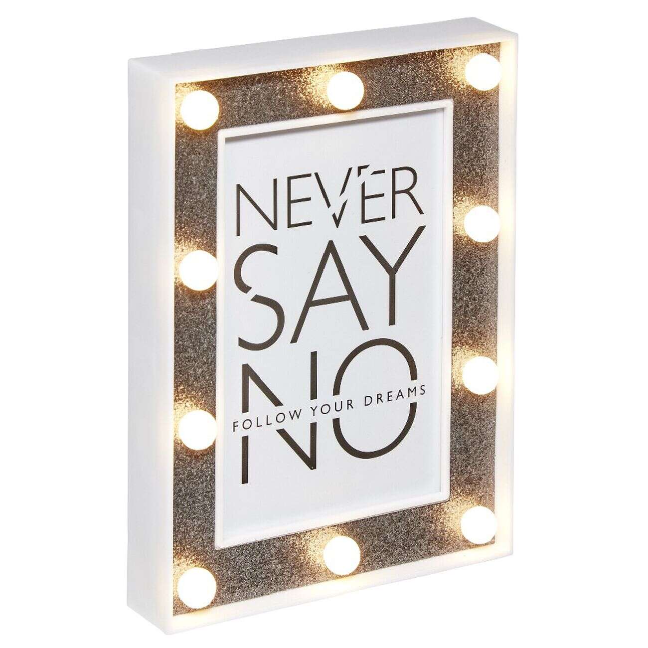 Cadre photo pailleté 10 ampoules LED 14x19cm (6 modèles)