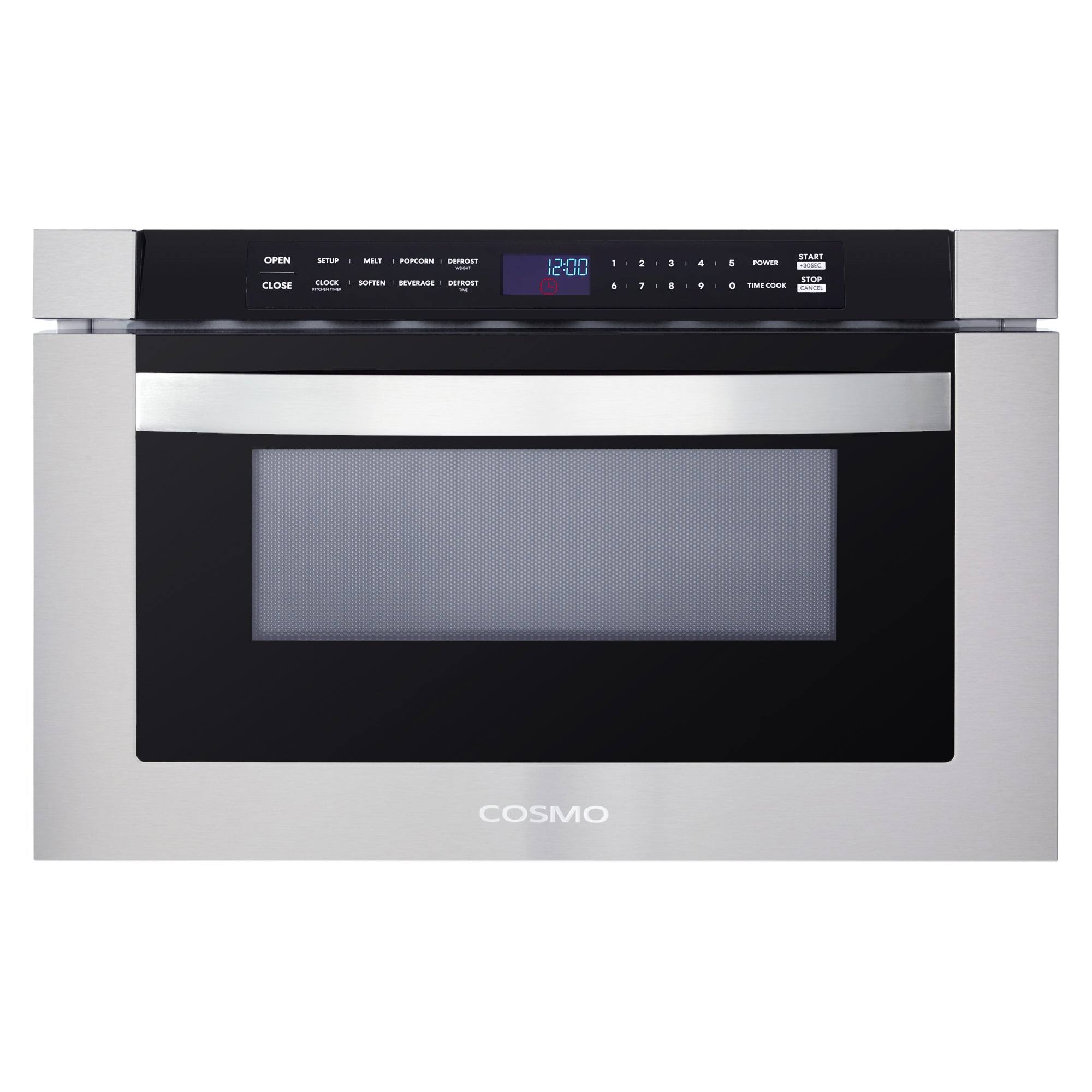 Cosmo COS-12MWDSS 24 in. Built-In Microwave Drawer with Automatic Presets Touch Controls Defrosting Rack and 1.2 Cu. ft. Capacity in Stainless Steel