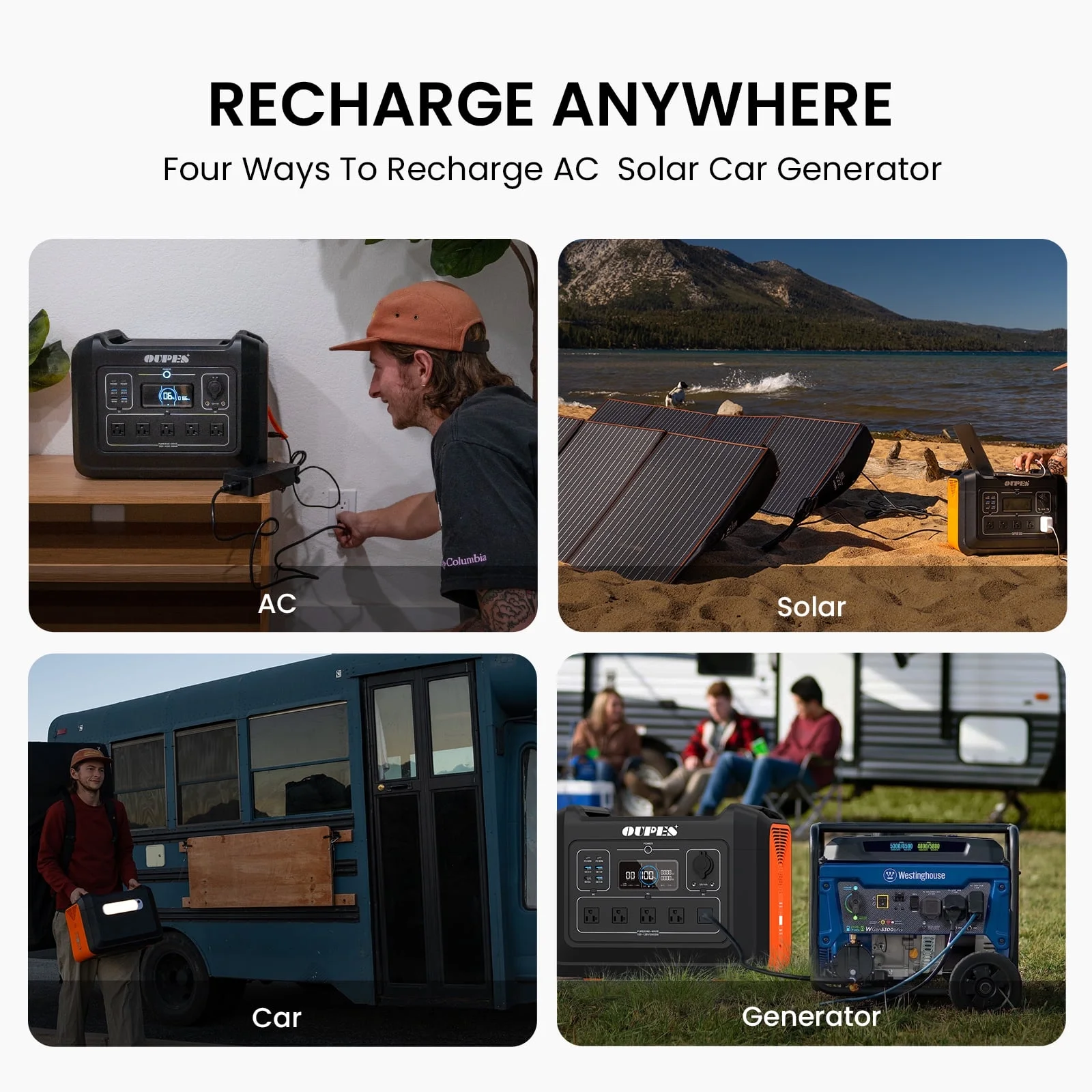 2400W 2232Wh Portable Power Station with 4x240W Solar Panel,Solar Generator for Outdoor Camping,Home Backup,Emergency,RV( 2400+960W Panel) - Image 9