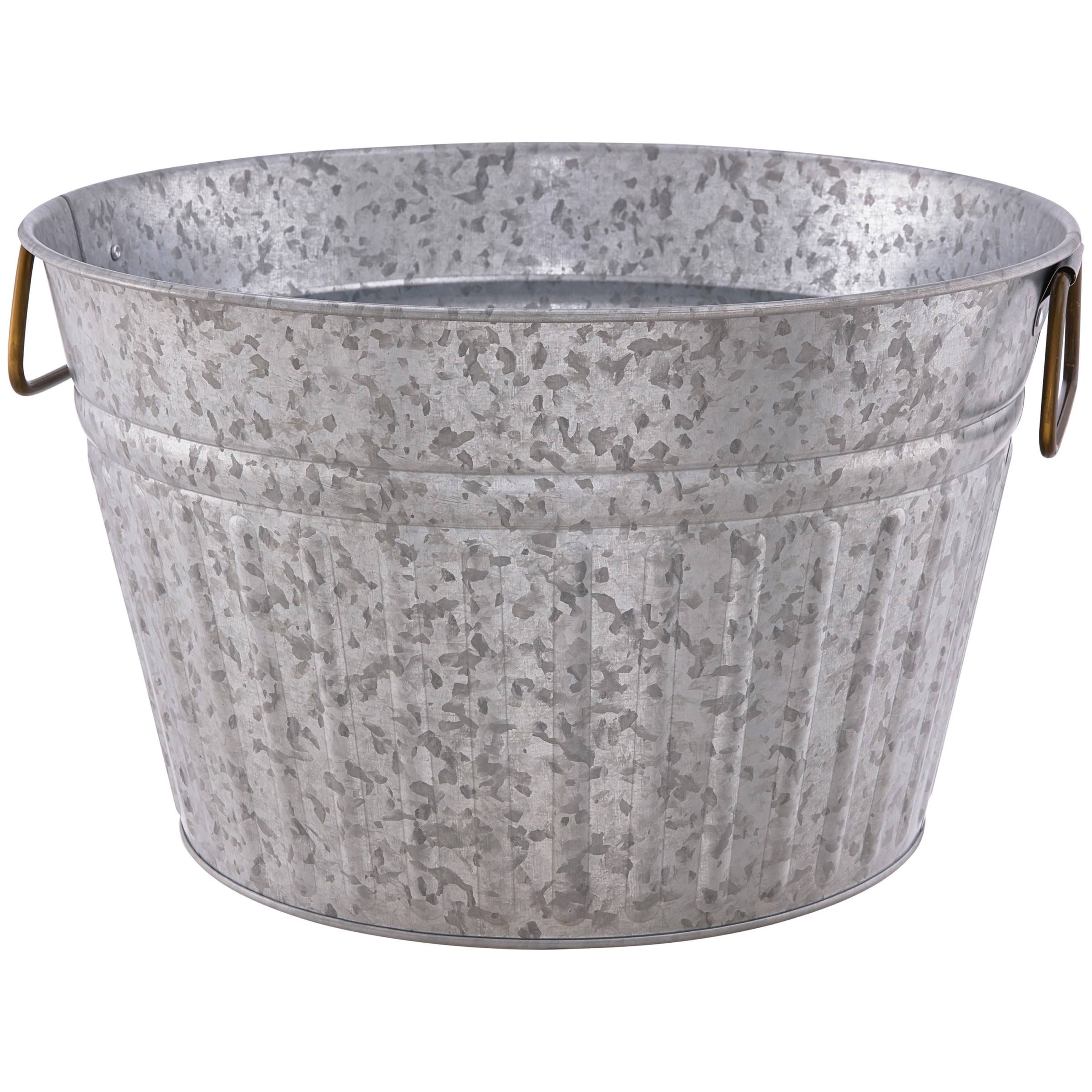 Better Homes & Gardens Galvanized Round Tub, Size: 15 in. D x 9 in. H