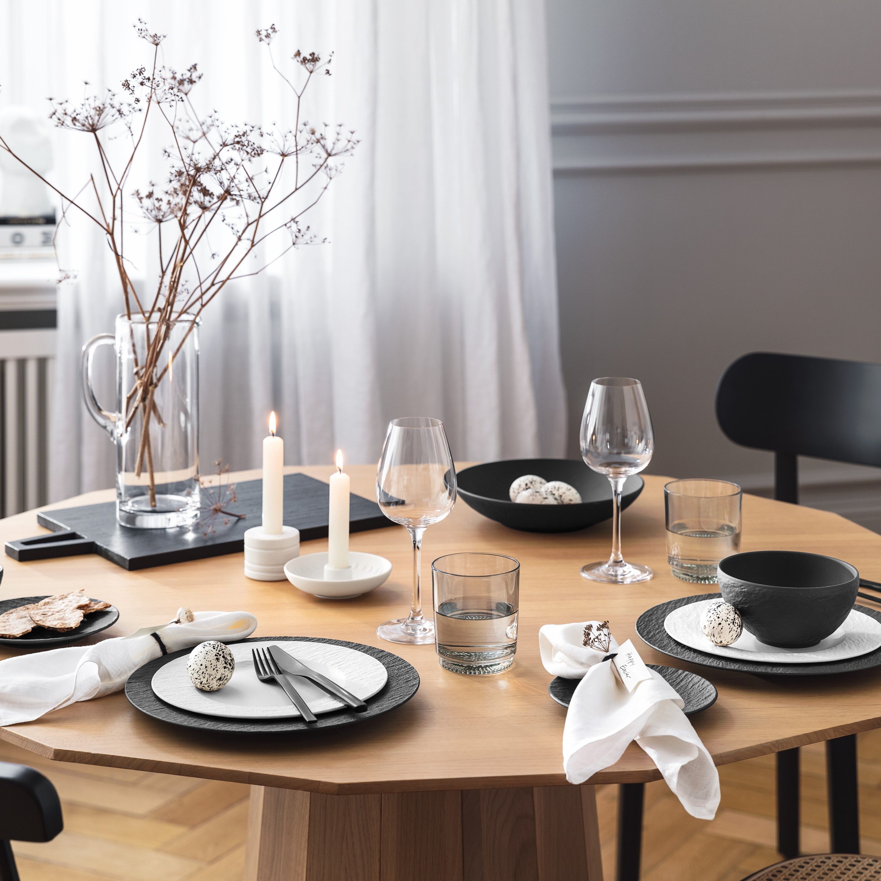 Manufacture Dinnerware set - Black, Premium Porcelain