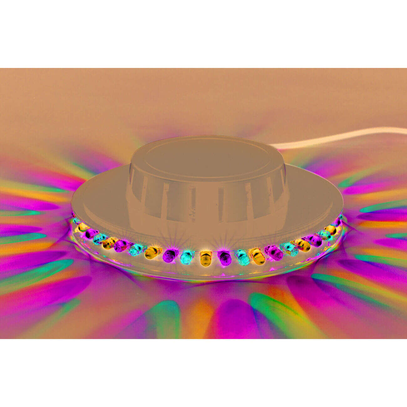 Lampe murale rotative RGB à contrôle vocal et stroboscopique Ø12,8xH2,5cm