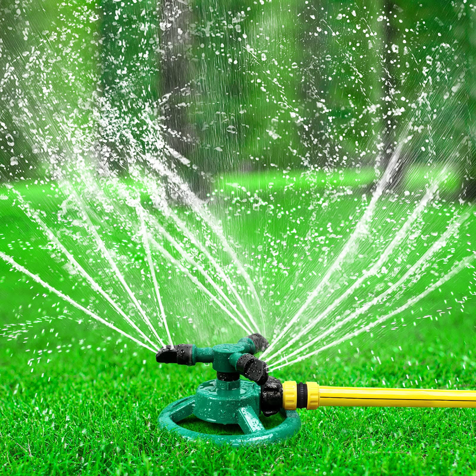 Garden Sprinkler, Adjustable 360 Degree Rotation Lawn Sprinkler, Large Area Coverage, Multipurpose Yard Sprinklers for Plant Irrigation and Kids