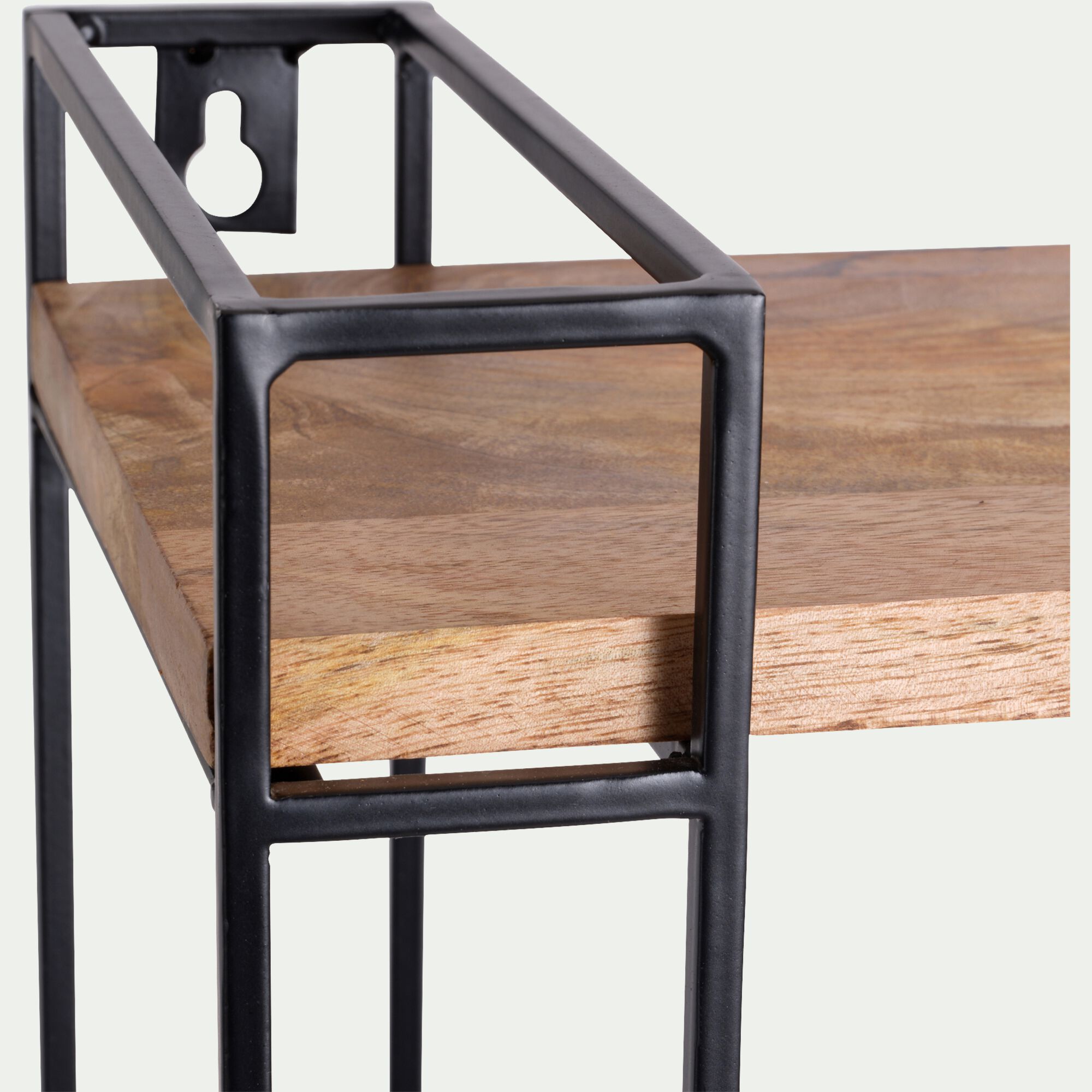 AMALYA - Etagère murale en bois et métal - bois clair L66xl19xH77,5cm