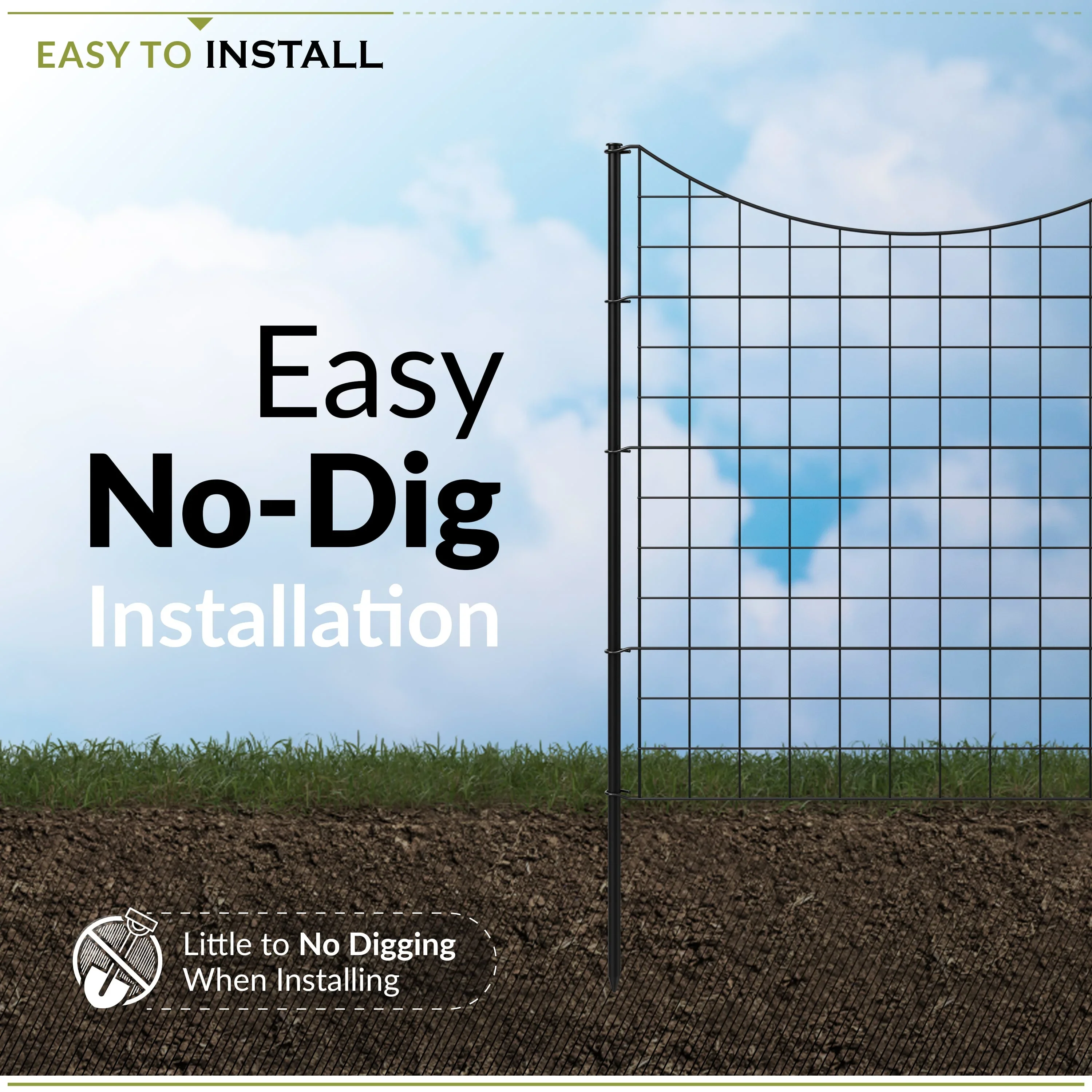 39in H (5 Fence Panels) No Dig Easy Install Zippity Black Metal Fence, Decorative Fence Ideal for Garden Fencing For Dogs, Temporary Fence or Garden Fence Animal Barrier, WF29006
