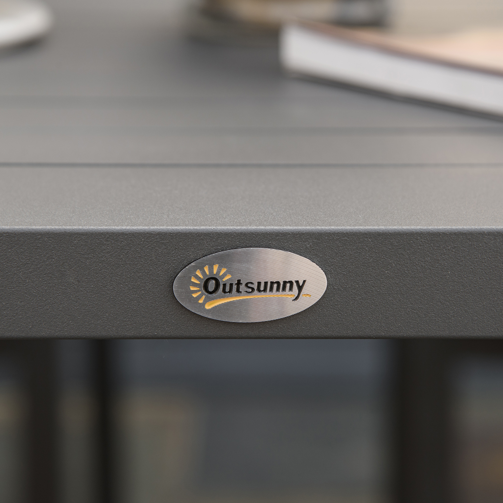 Outsunny zitgroep 7 stuks. Eetkamerset met kussens Tuinmeubelset aluminium kunststof