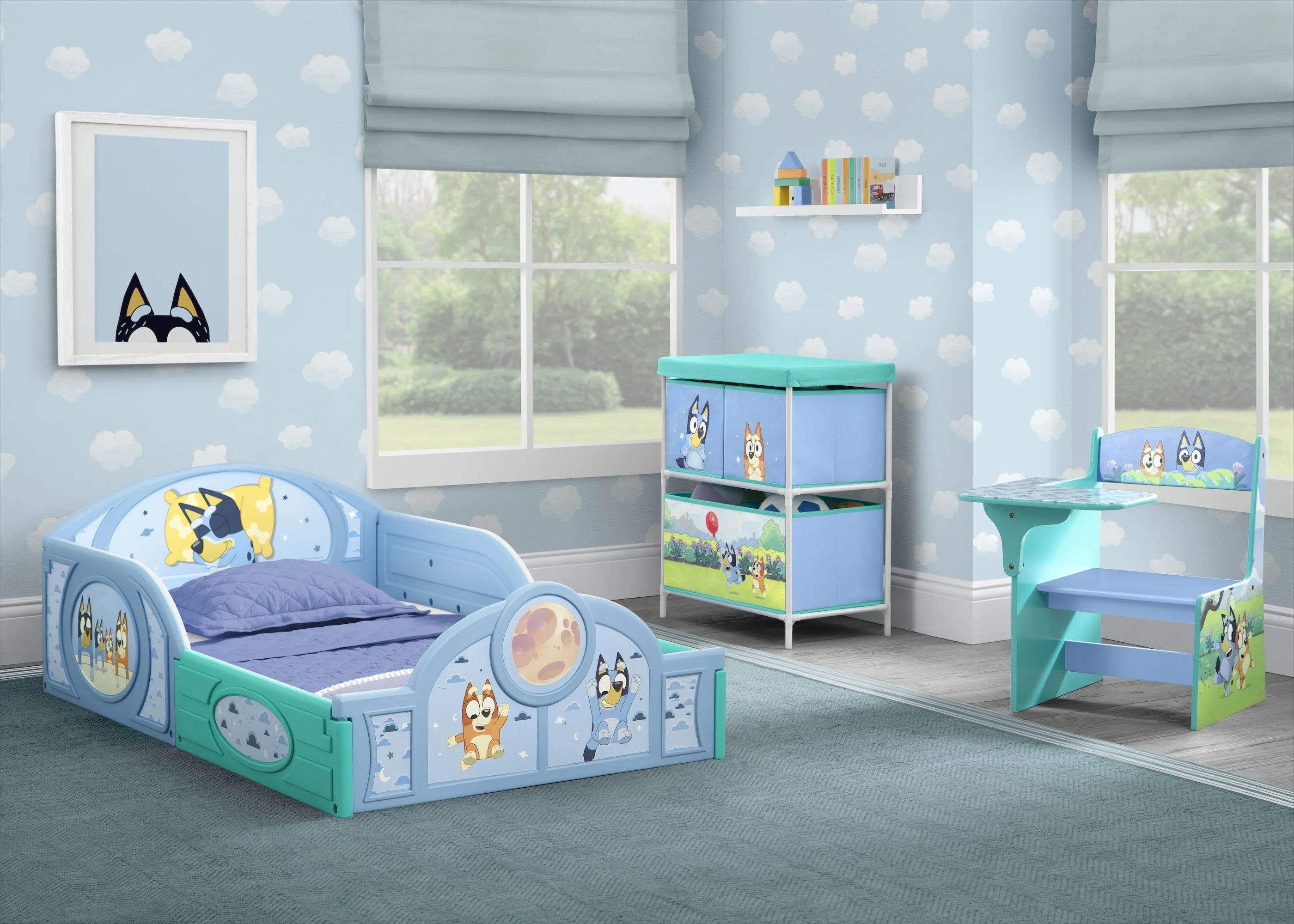 Bluey 3 - Piece Toddler Bedroom Set by Delta Children, Blue