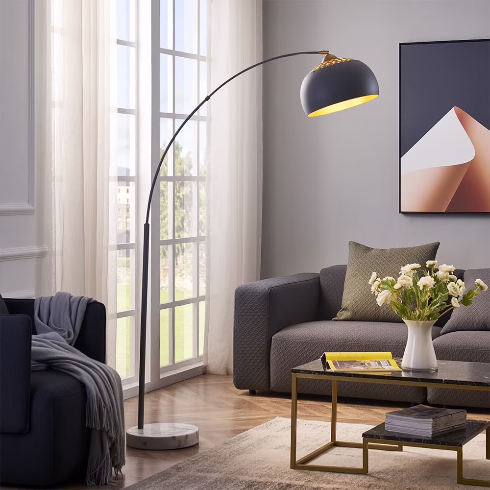Arc Floor Lamp, Modern Reading Light for Living Room, Bedrooms and Office, Light Direction Adjustable, Bulb Not Included