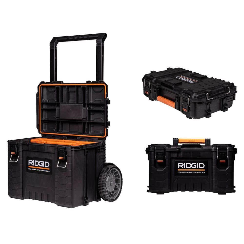 Ridgid 2.0 Pro 22 in. Gear System Rolling Tool Box and Tool Box and Tool Case
