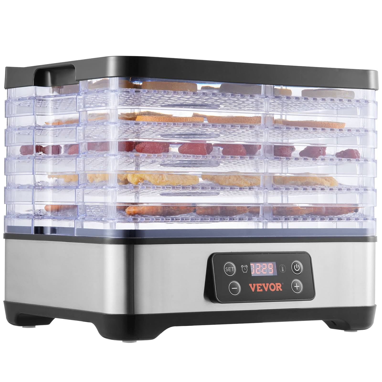 Bentism 5 Trays Food Dehydrator Machine Adjustable Timer 300W Jerky Fruit Drying, Size: 0.5-48h